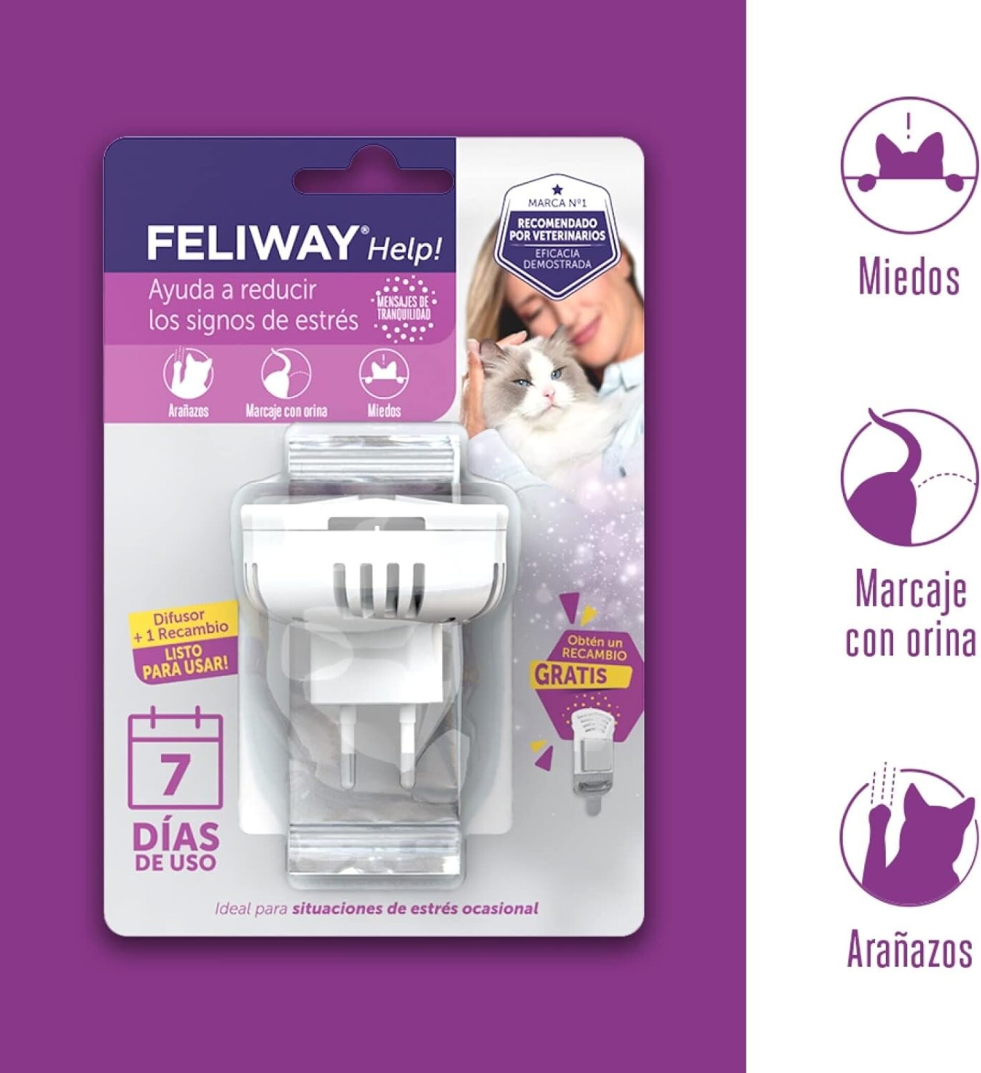 Feliway Help Difusor + Recambio 7 Dias - 2