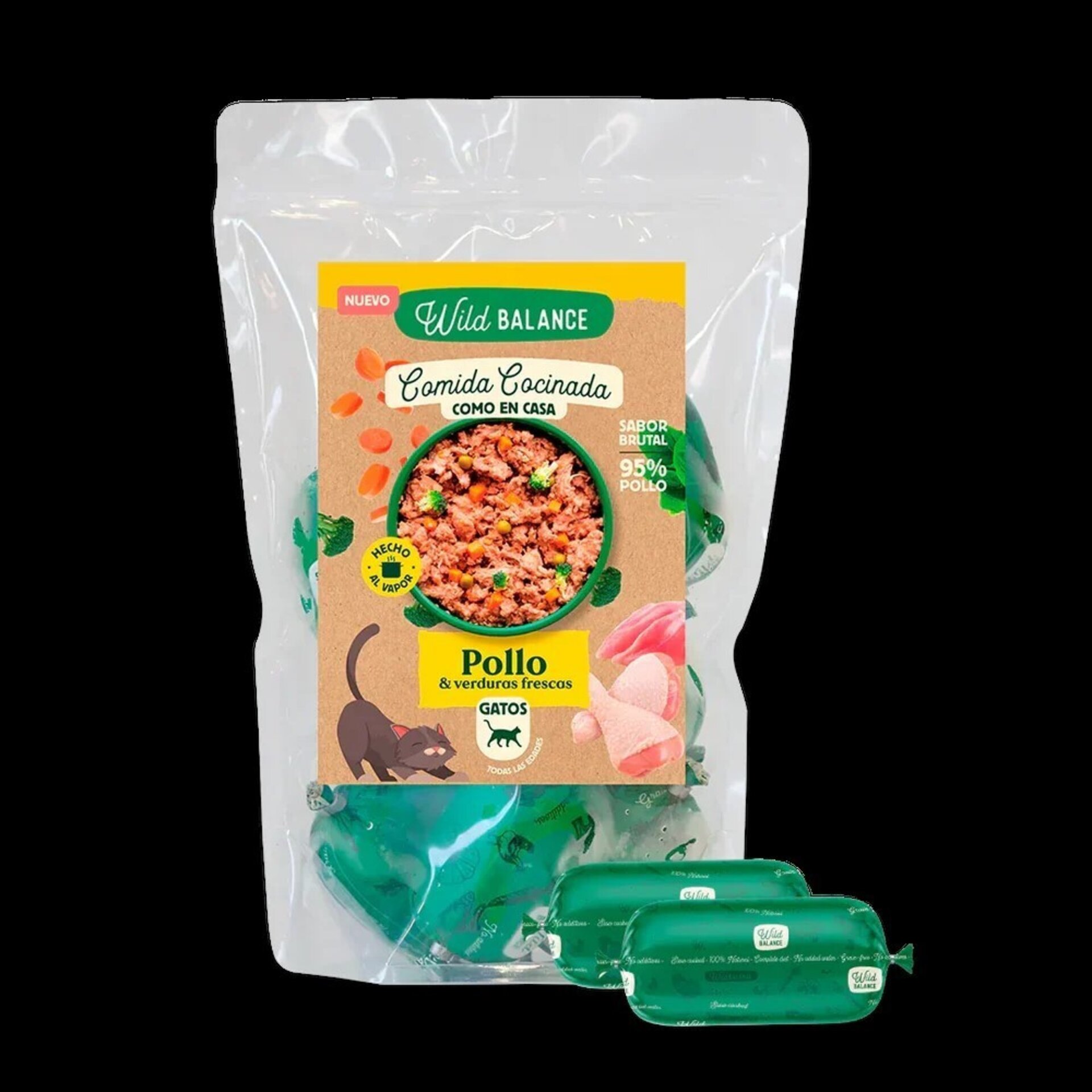Salchichas Cocinadas De Pollo Con Verduras Wild Balance - 2