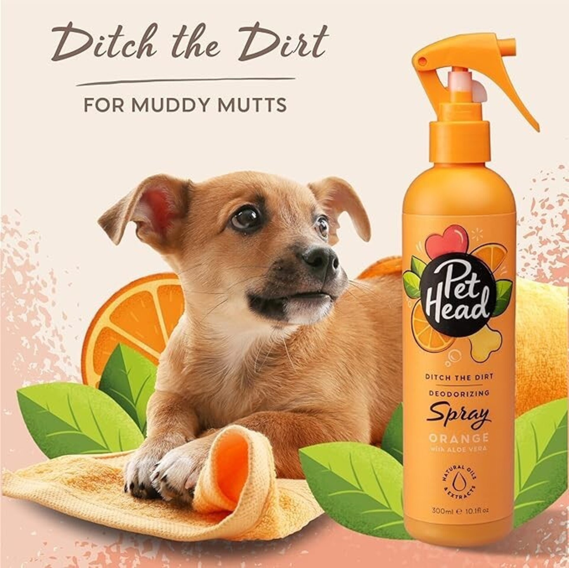 Champu Para Perro Pet Head Ditch The Dirt Naranja Y Aloe Vera Desodorant - 1