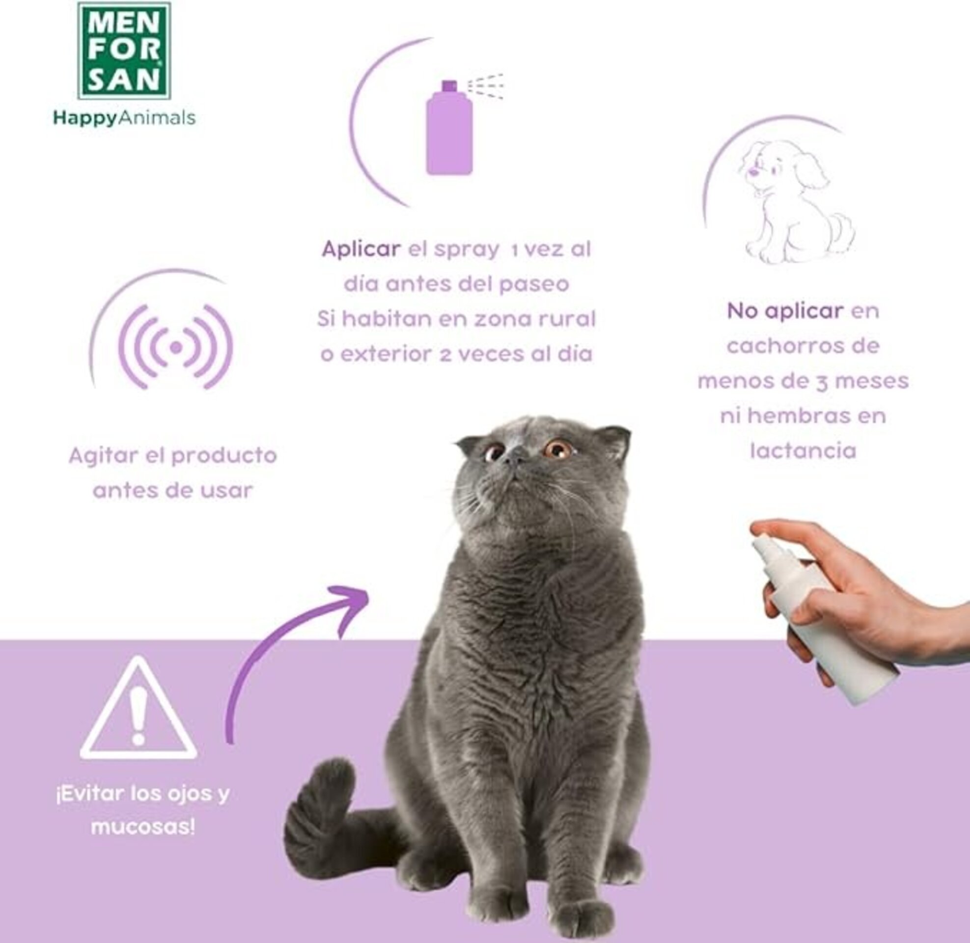 Spray Anti insectos Para Gatos Men For San - 5