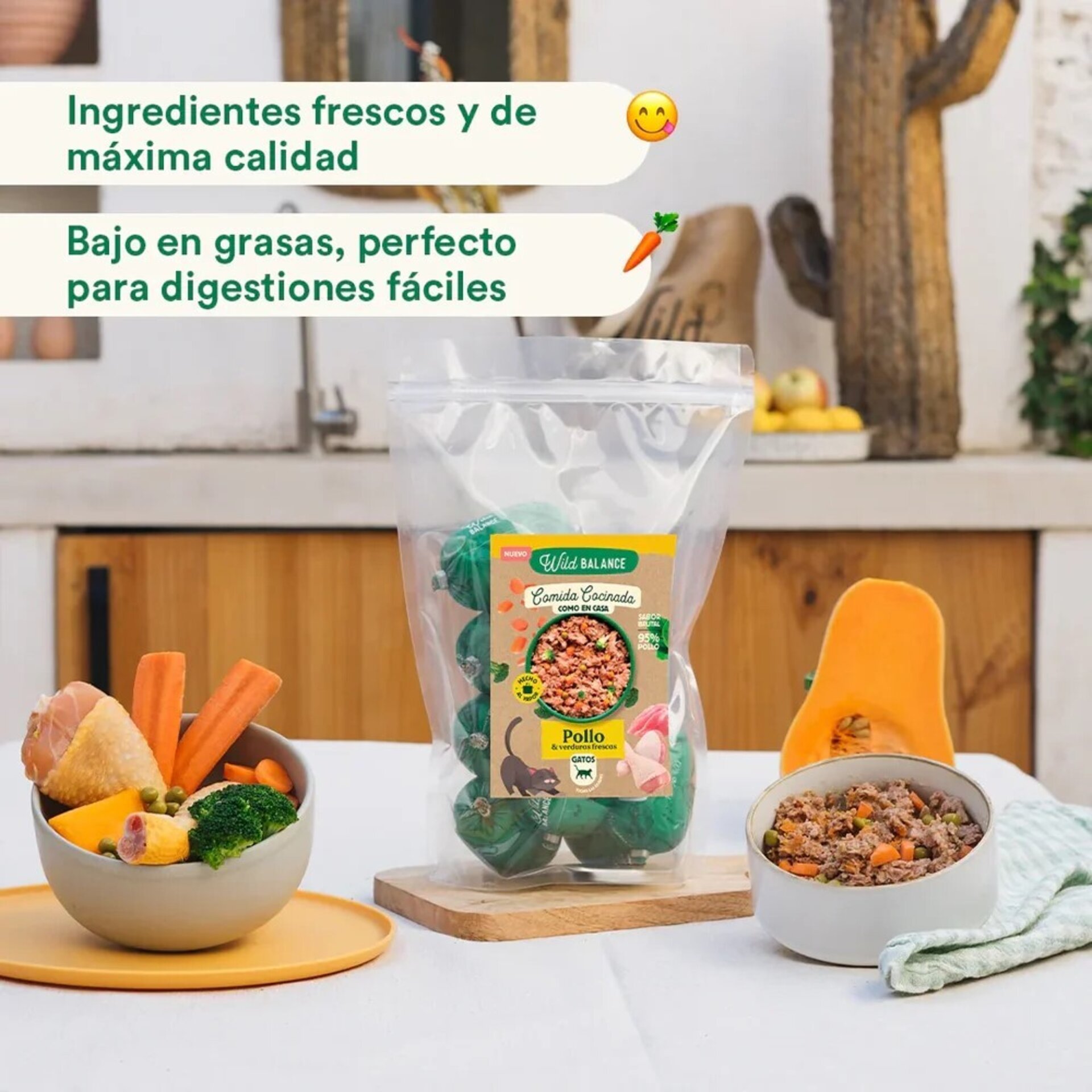 Salchichas Cocinadas De Pollo Con Verduras Wild Balance - 4