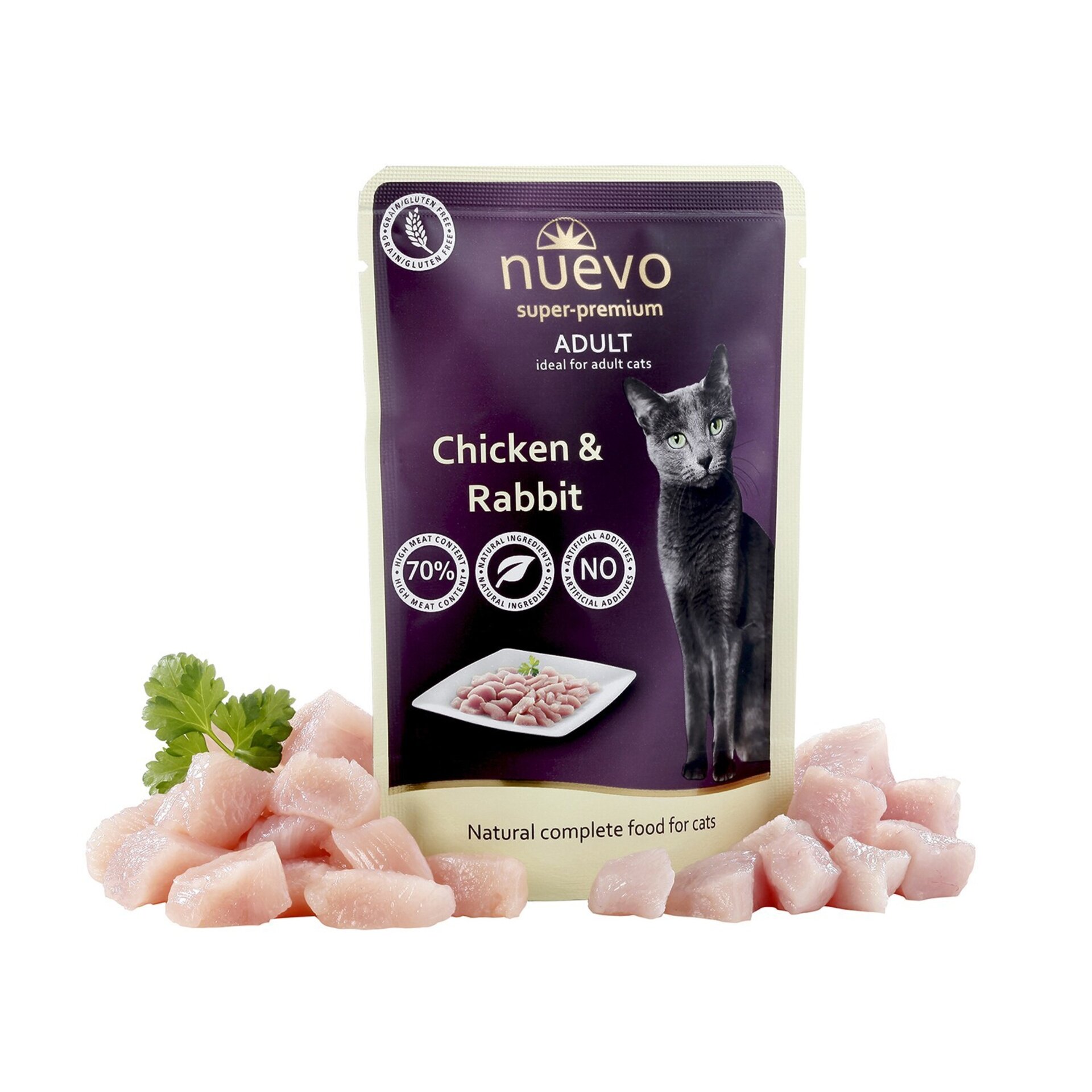 Nuevo Super Premium Sobres Adulto De Pollo-Pato-Ternera-Conejo-Salmon - 2