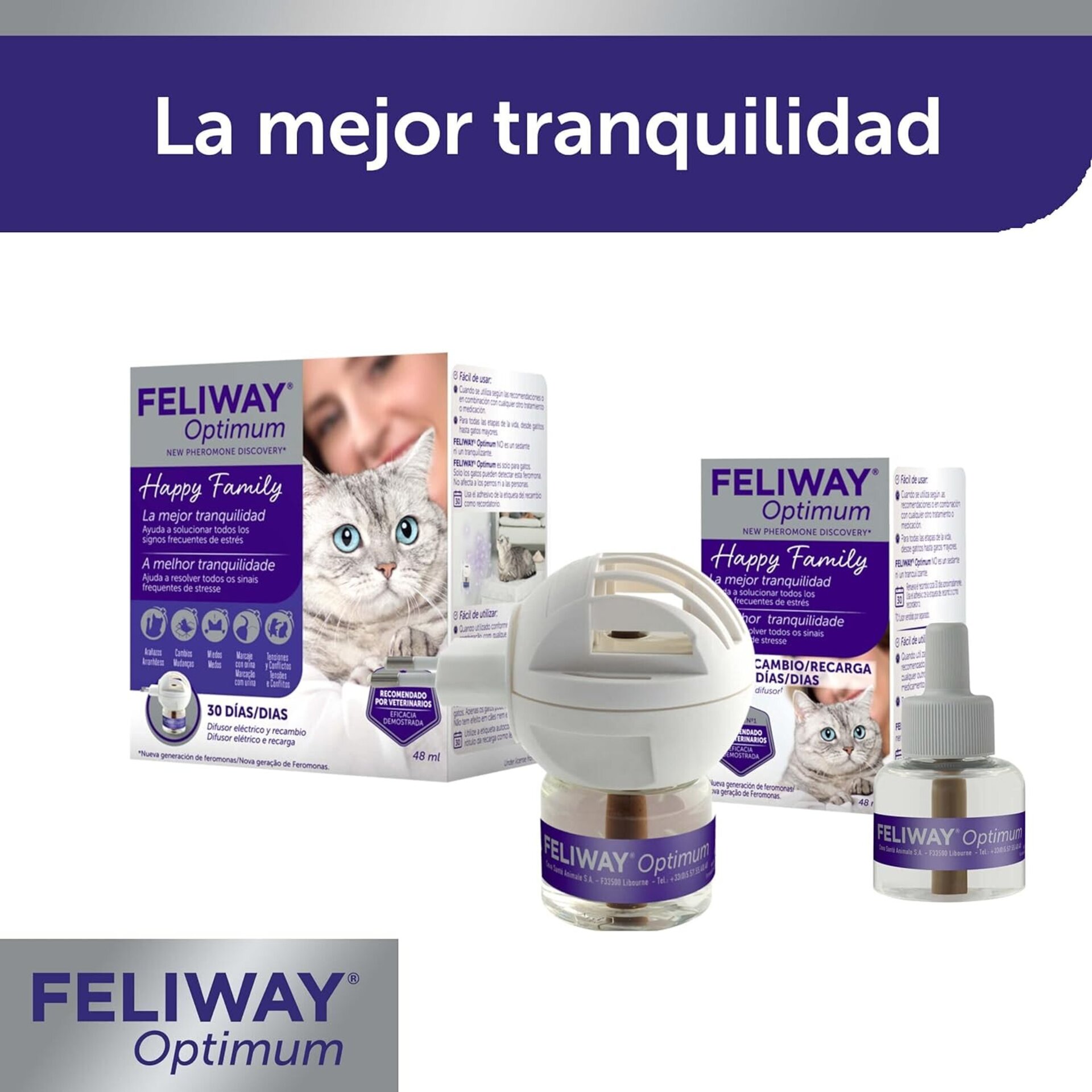 Feliway Optimum Pack De 3 Unidades X 48ml C/U - 11