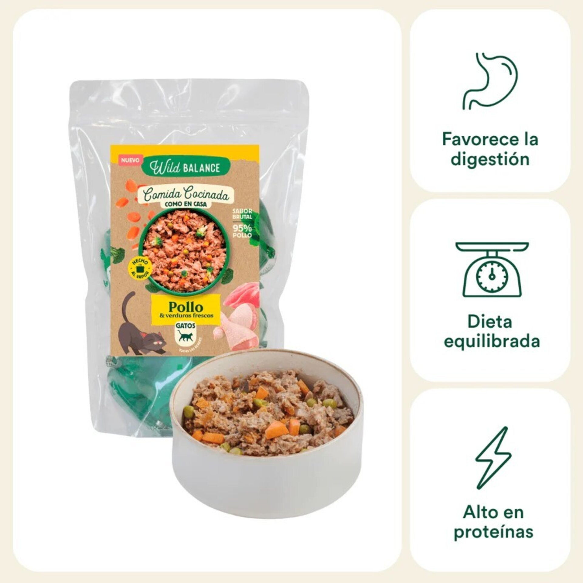 Wild Balance Comida Cocinada Pollo con Verduras - 2