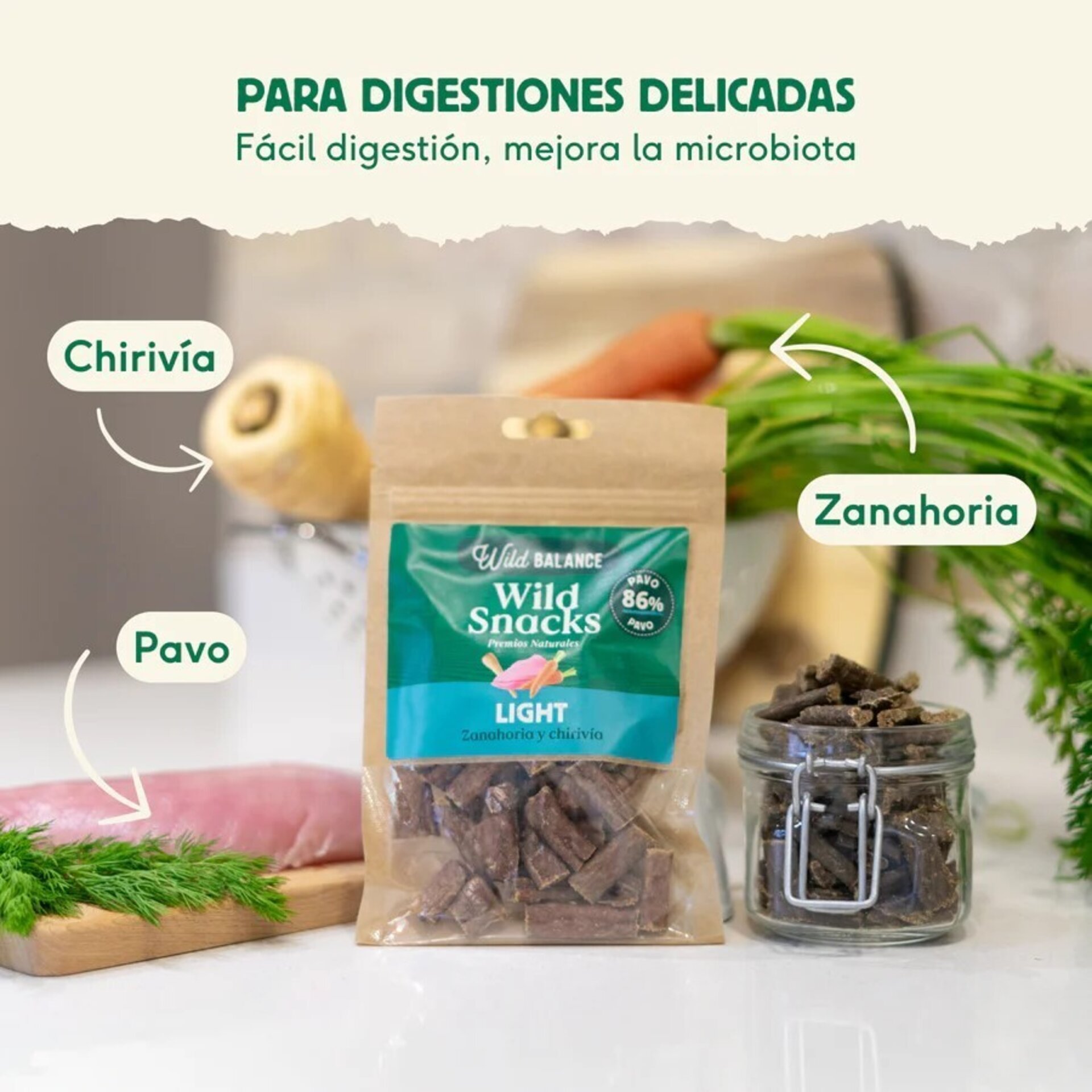 Wild Balance Wild Snacks Light Pavo - 2