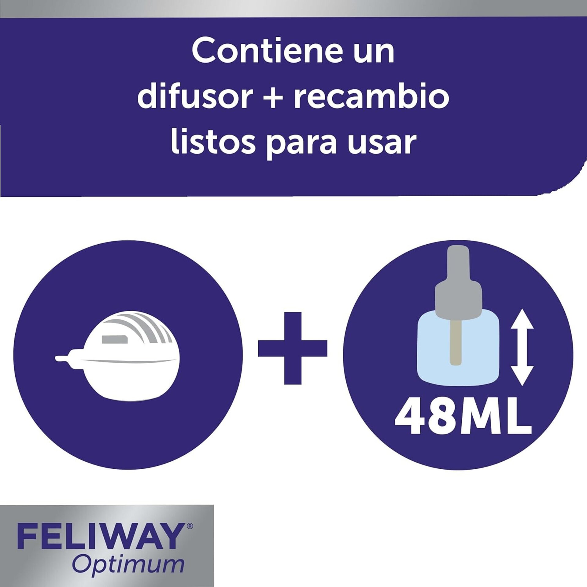 Feliway Optimum Difusor + Recambio 48ml 1 Mes - 2