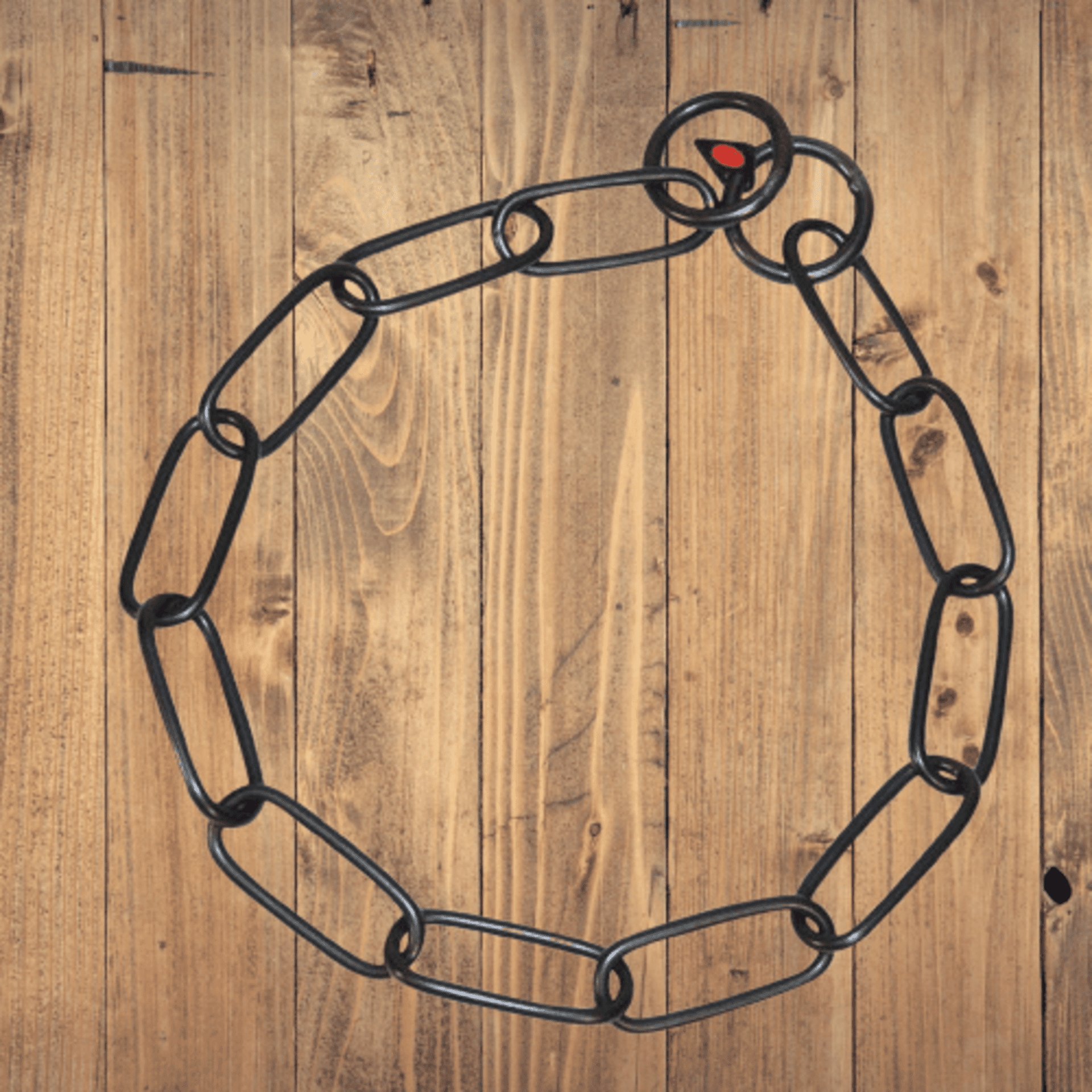 Collar Eslabon Largo Inox. Negro HS - 1
