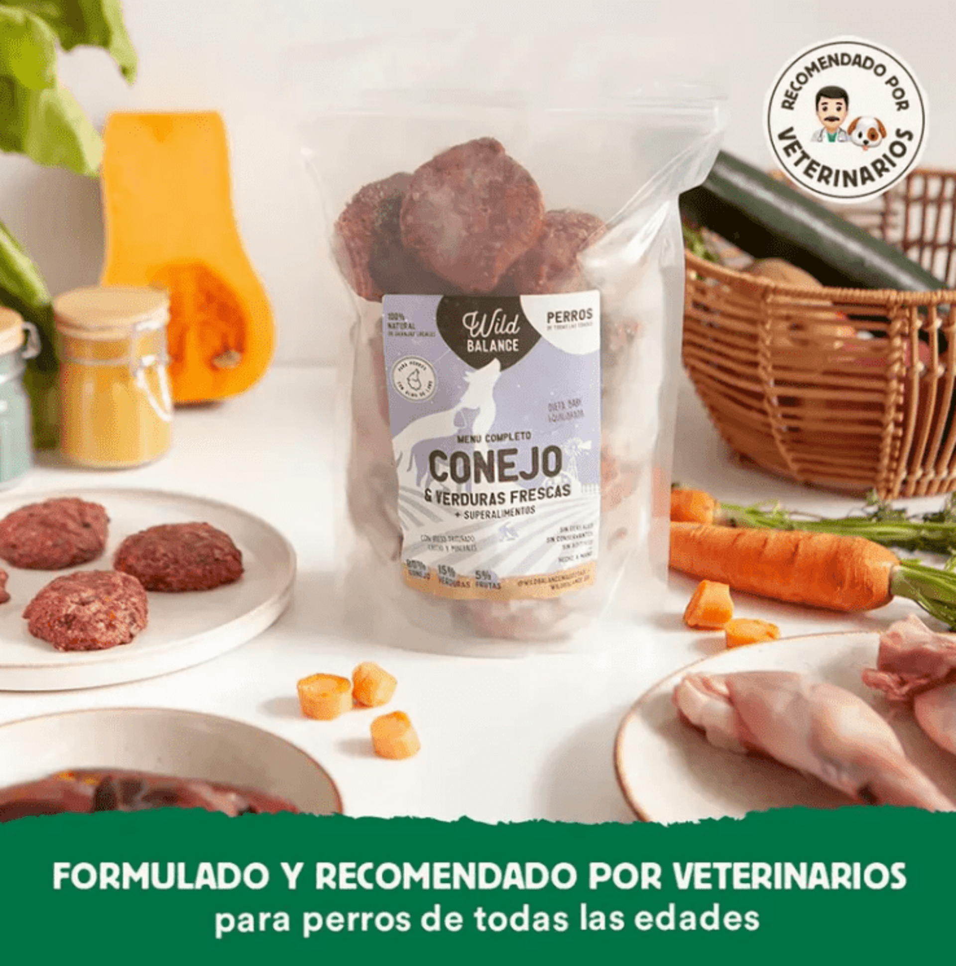 Menú BARF De Conejo Con Verduras Frescas - 6
