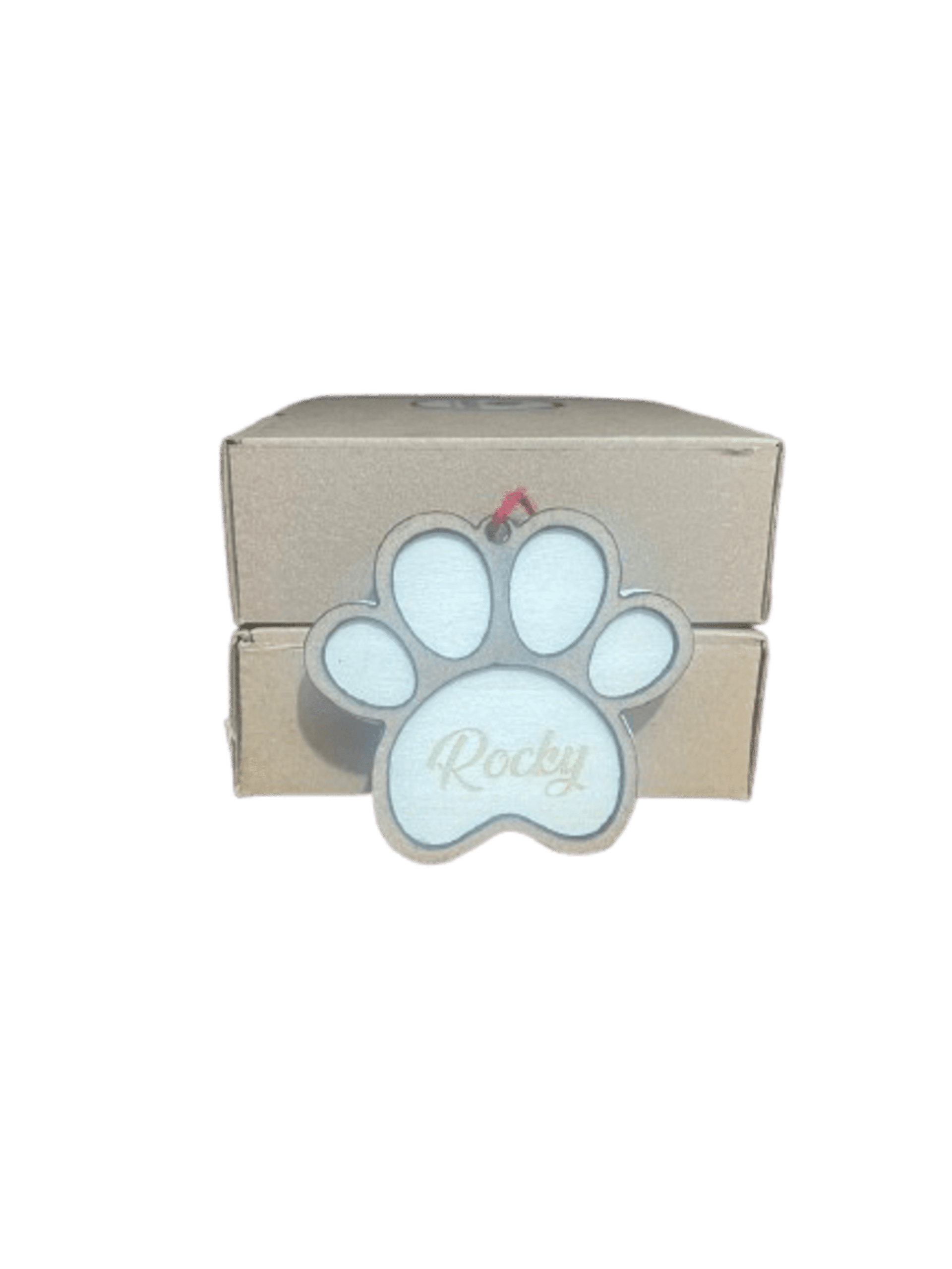 Huella Pequeña Con Nombre En MDF Y Fondo Personalizada - 4