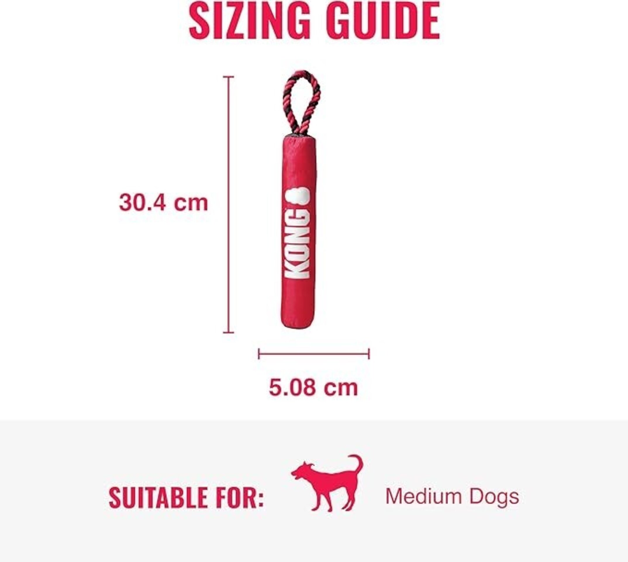 Kong Signature Stick Red Con Cuerda para Perros - 7