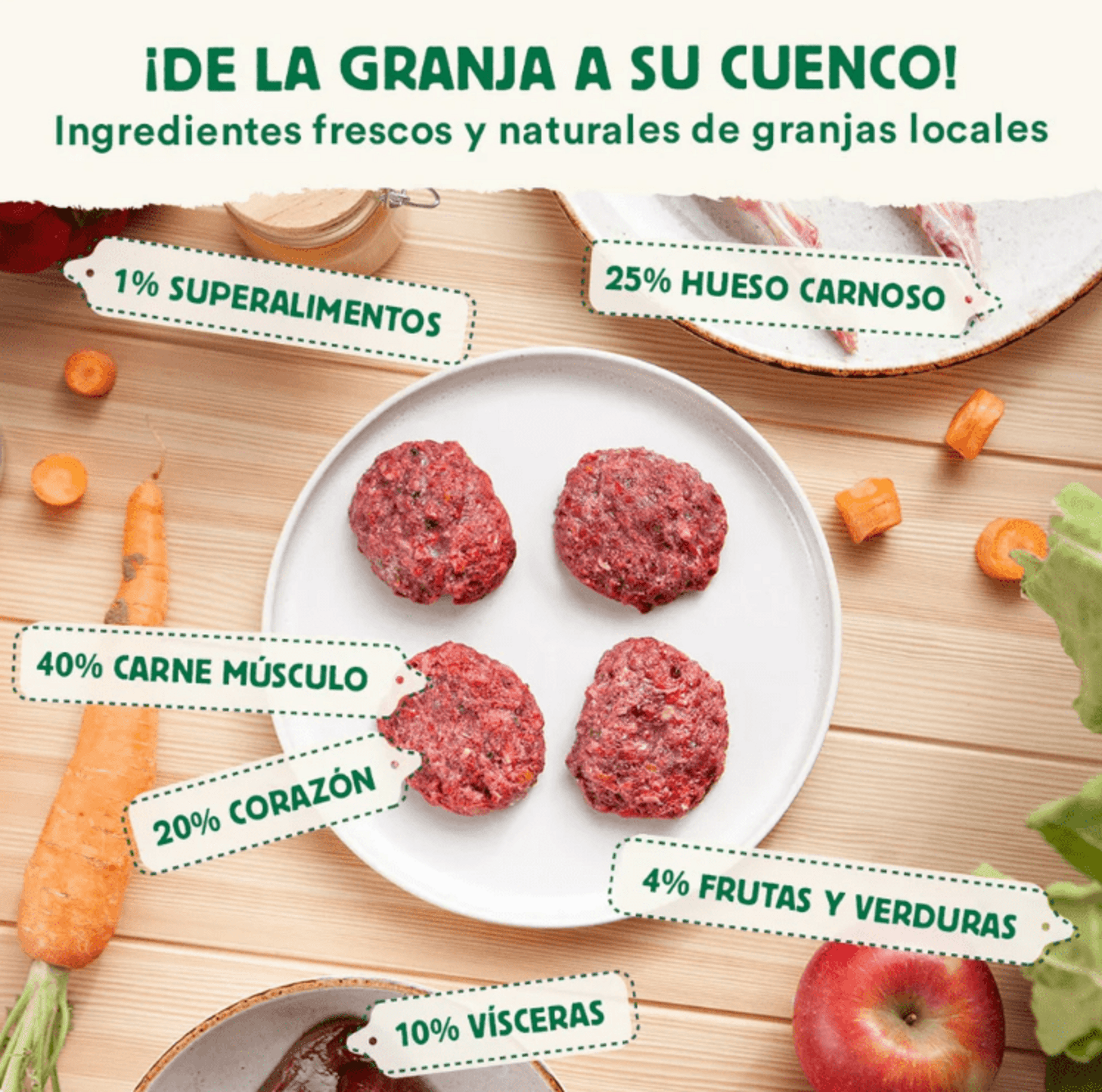 Menú BARF De Conejo Con Verduras Frescas - 7