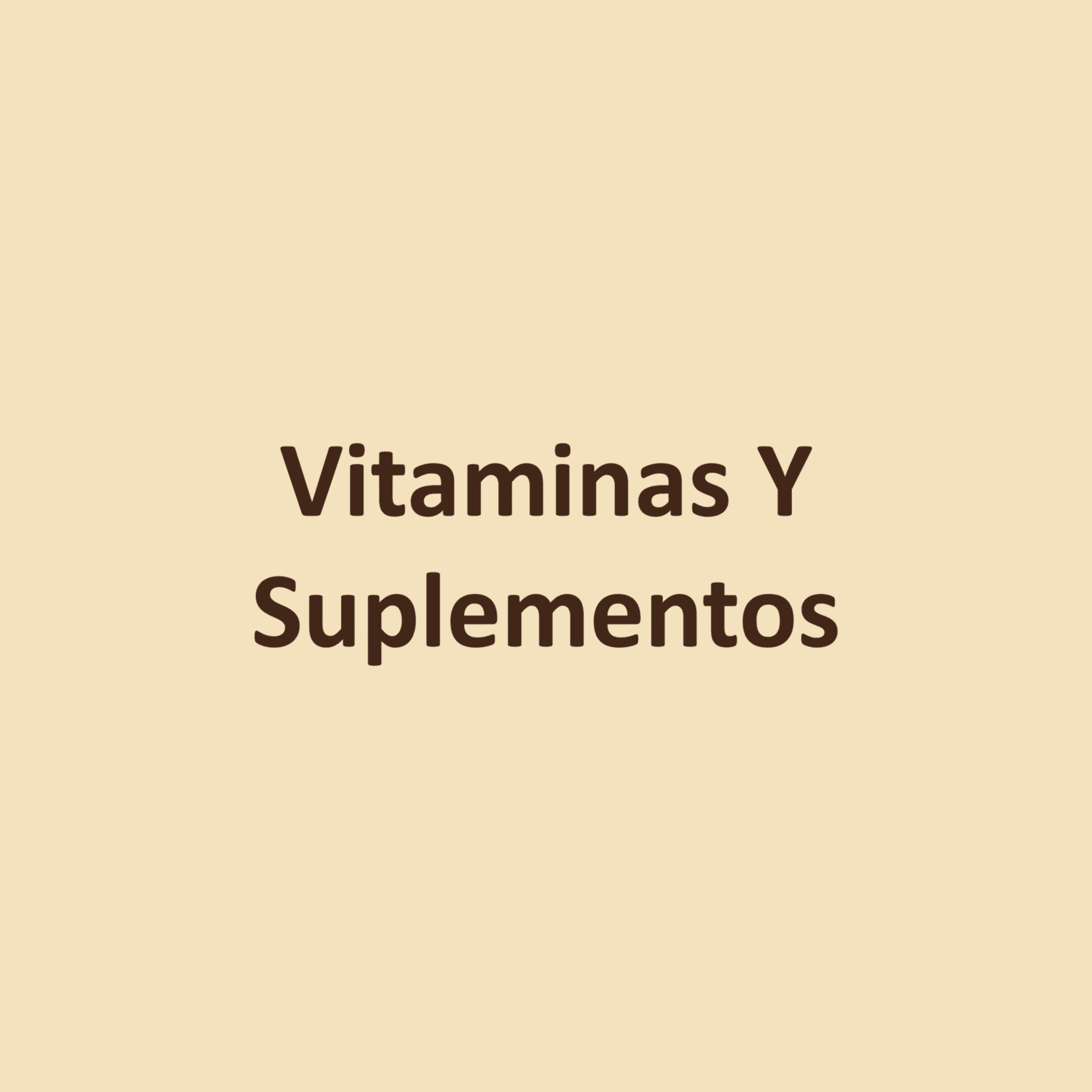 Vitaminas Y Suplementos