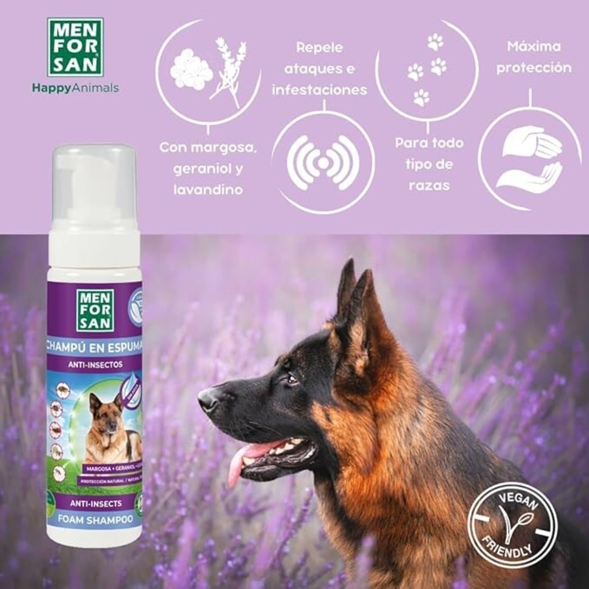 Champú En Espuma Anti Insectos Para Perros Men For San - 1