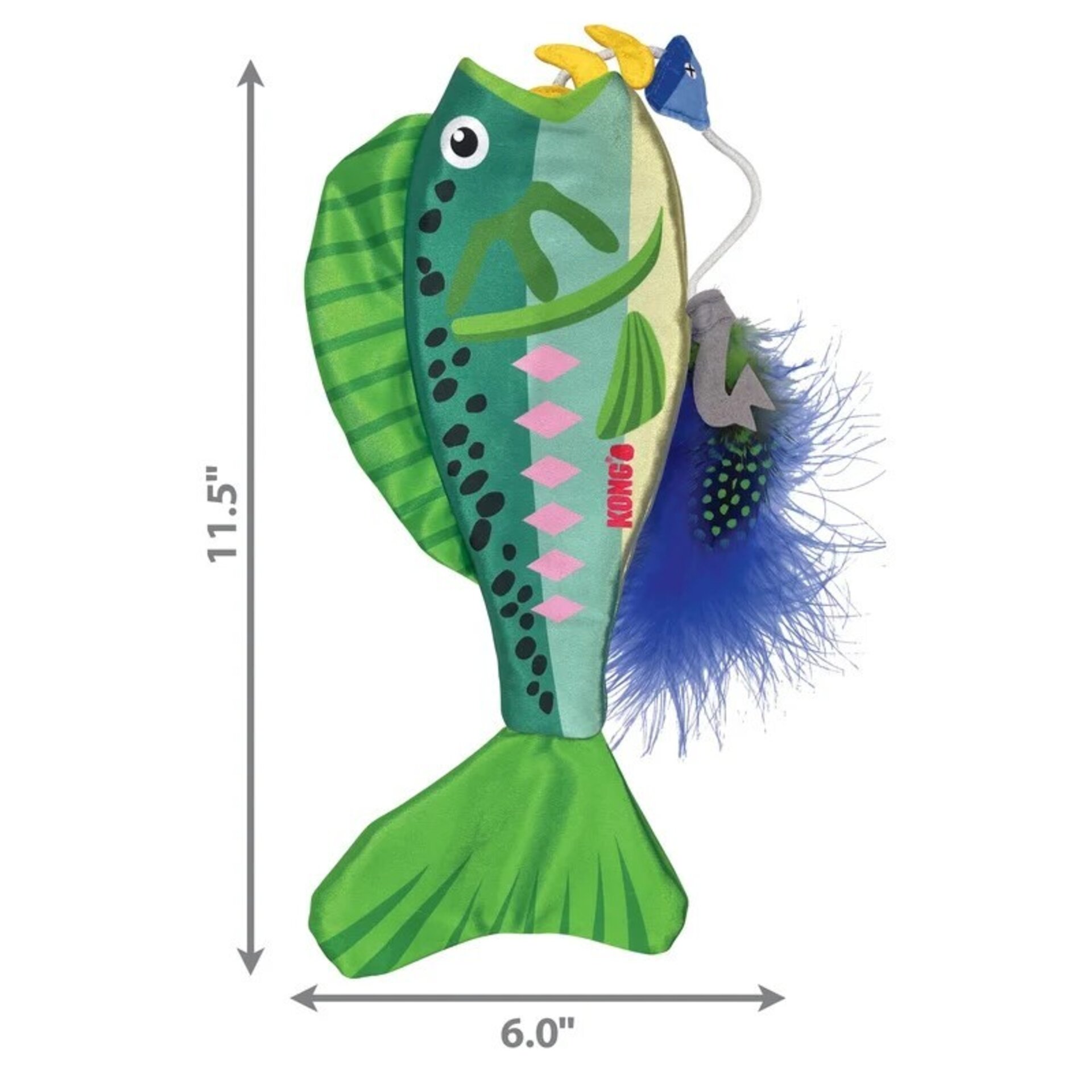 Kong Wrangler Angler Fish Assorted para Gatos - 6