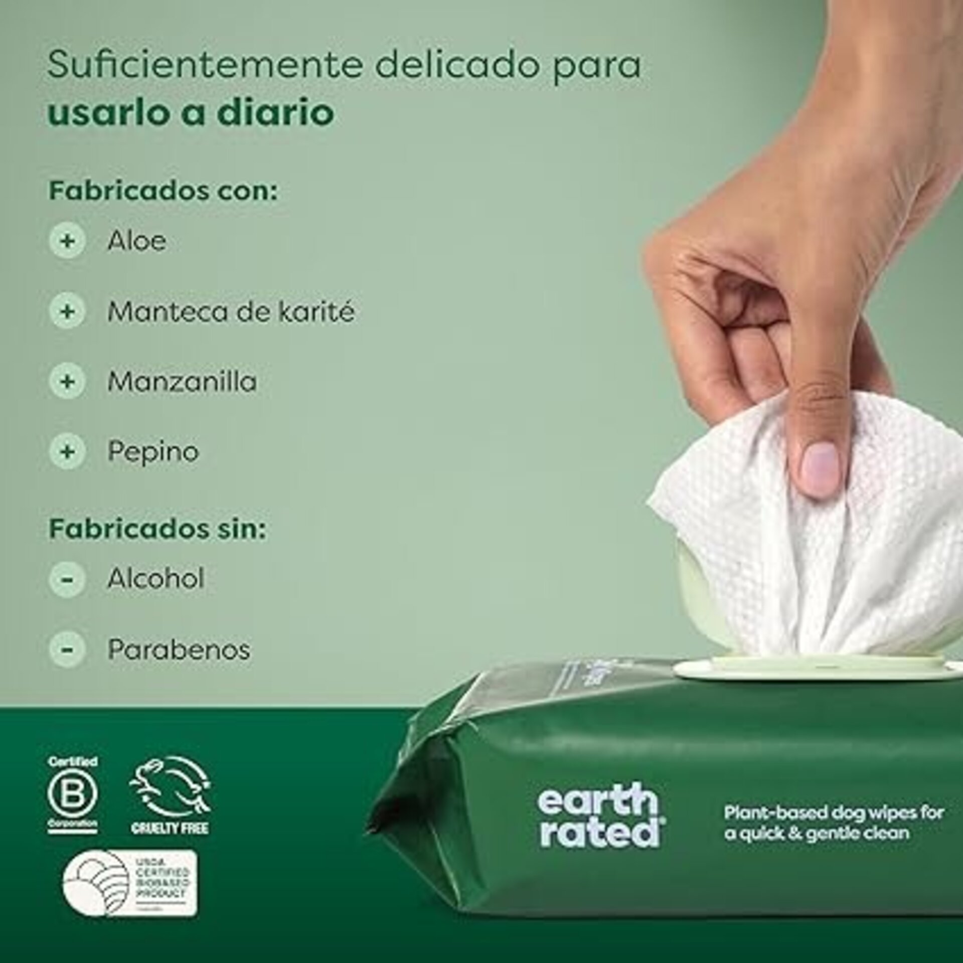 Toallitas húmedas Con Fragancia A Lavanda Earth Rated - 3