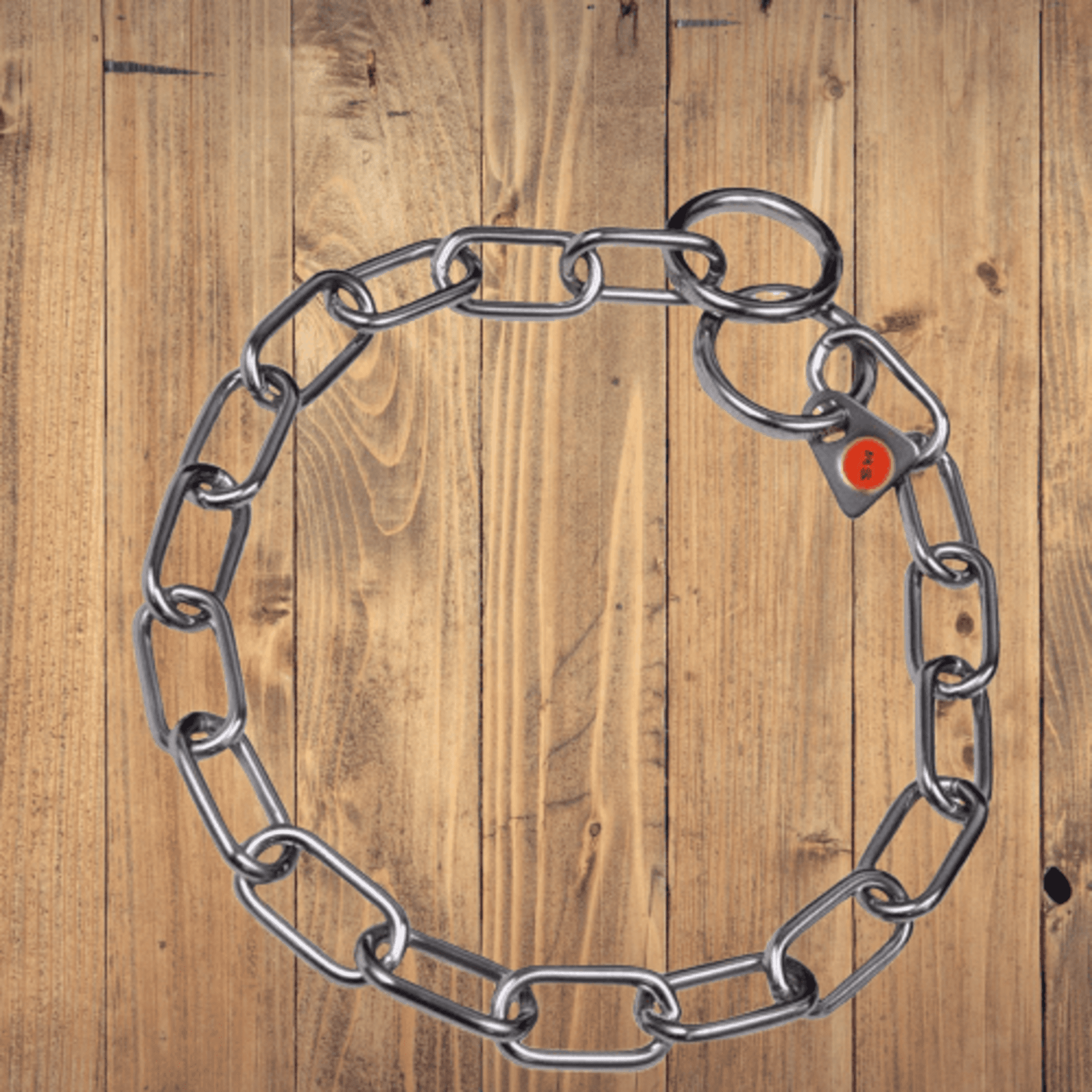 Collar Eslabón Semi-Largo Acero Cromado HS - 1