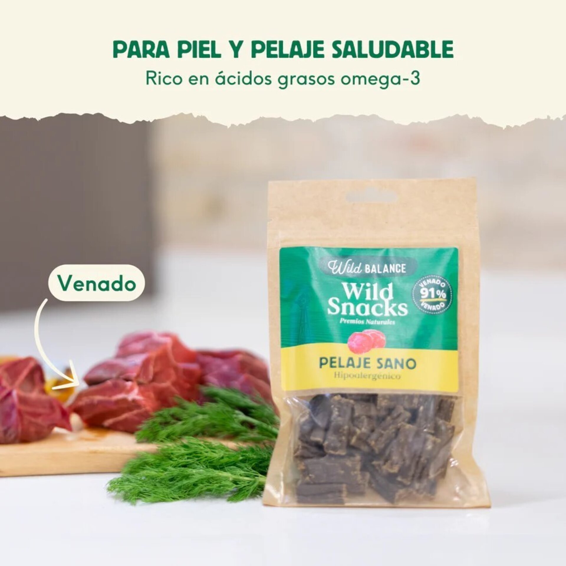 Wild Balance Wild Snacks Pelaje Sano Venado - 2