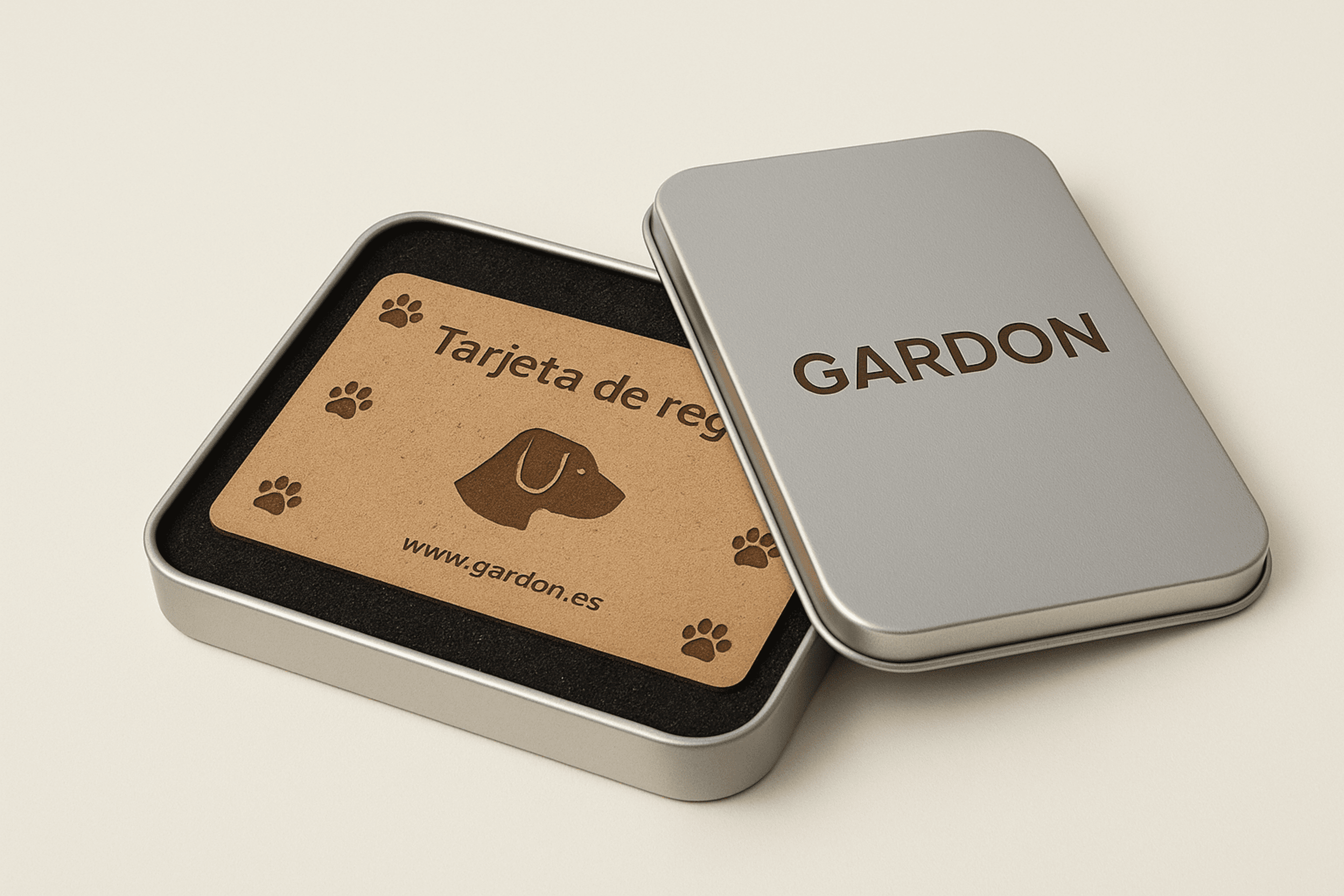 Tarjetas De Regalo Física En MDF Grabada Con Láser + Caja Metálica - 2