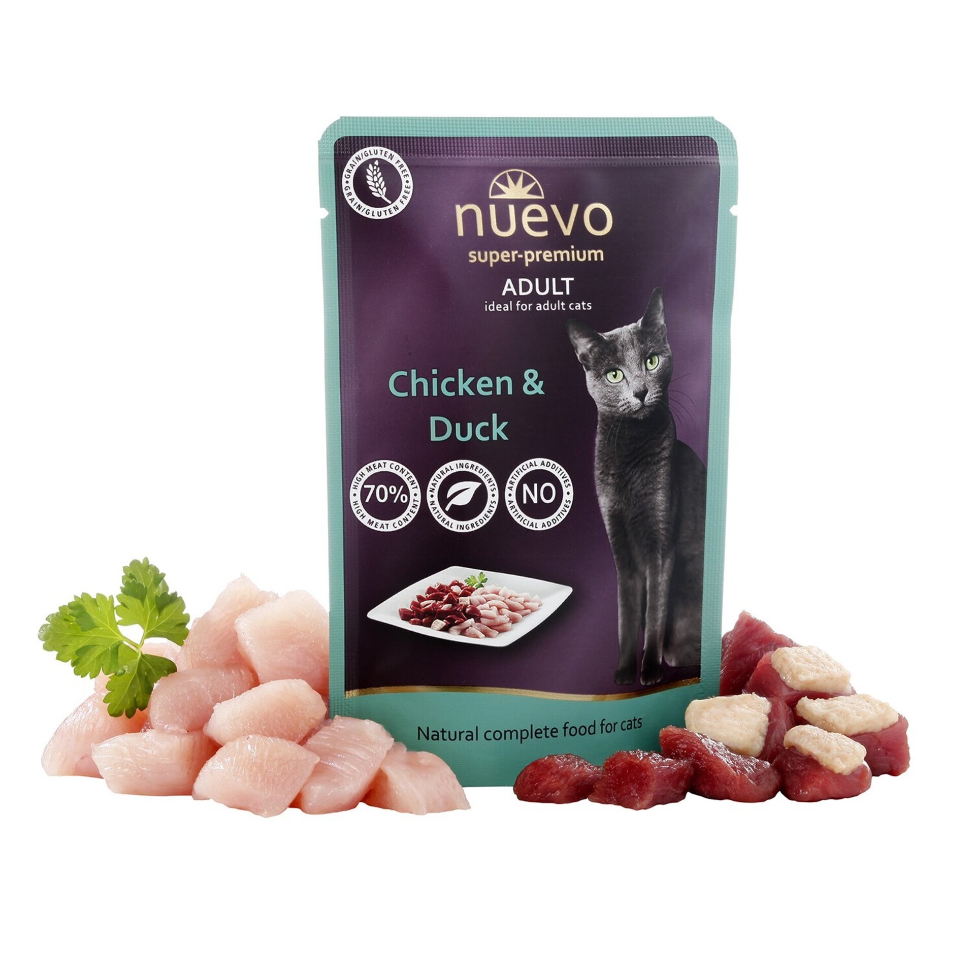 Nuevo Super Premium Sobres Adulto De Pollo-Pato-Ternera-Conejo-Salmon - 5