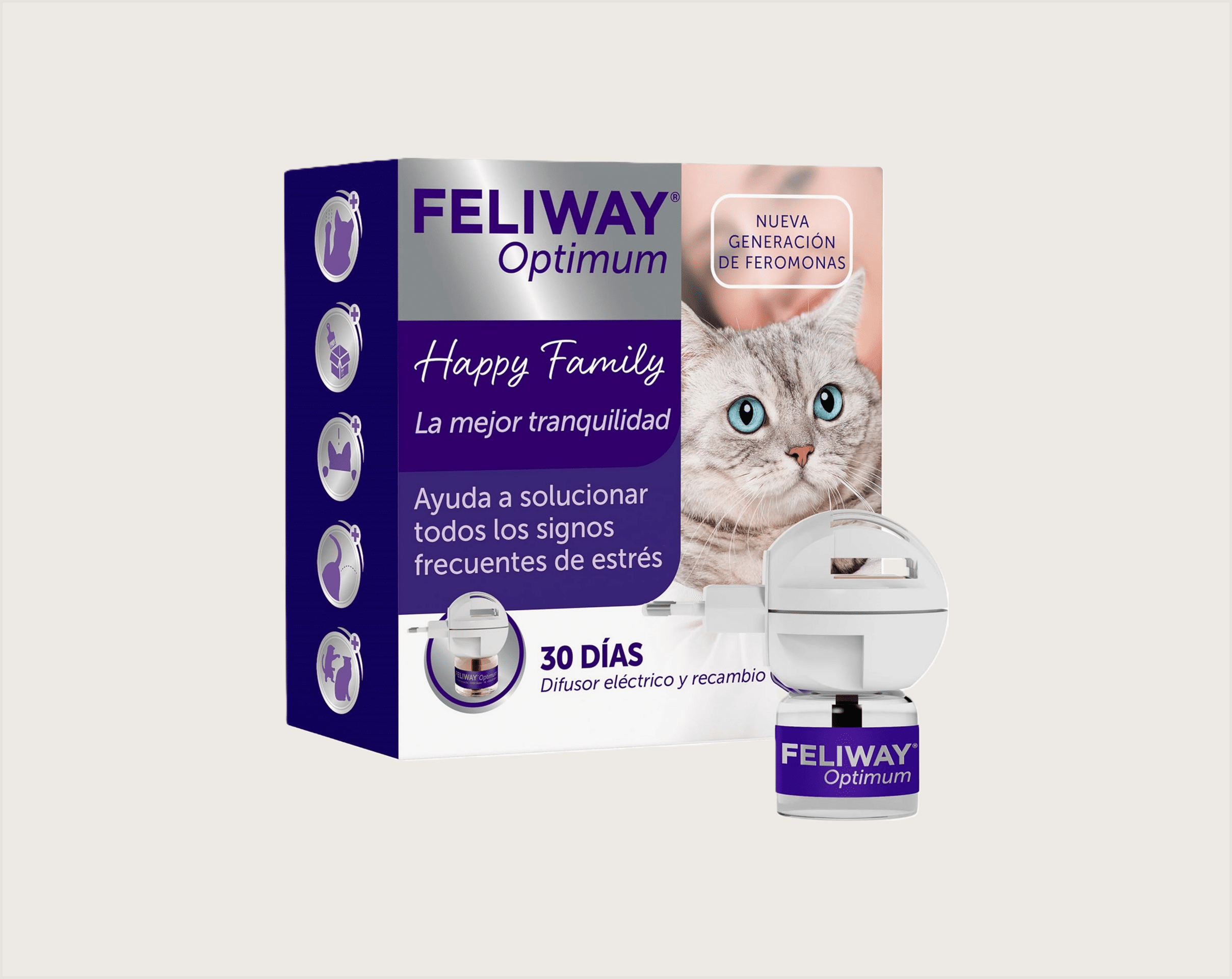 Feliway Optimum Difusor + Recambio 48ml 1 Mes - 1