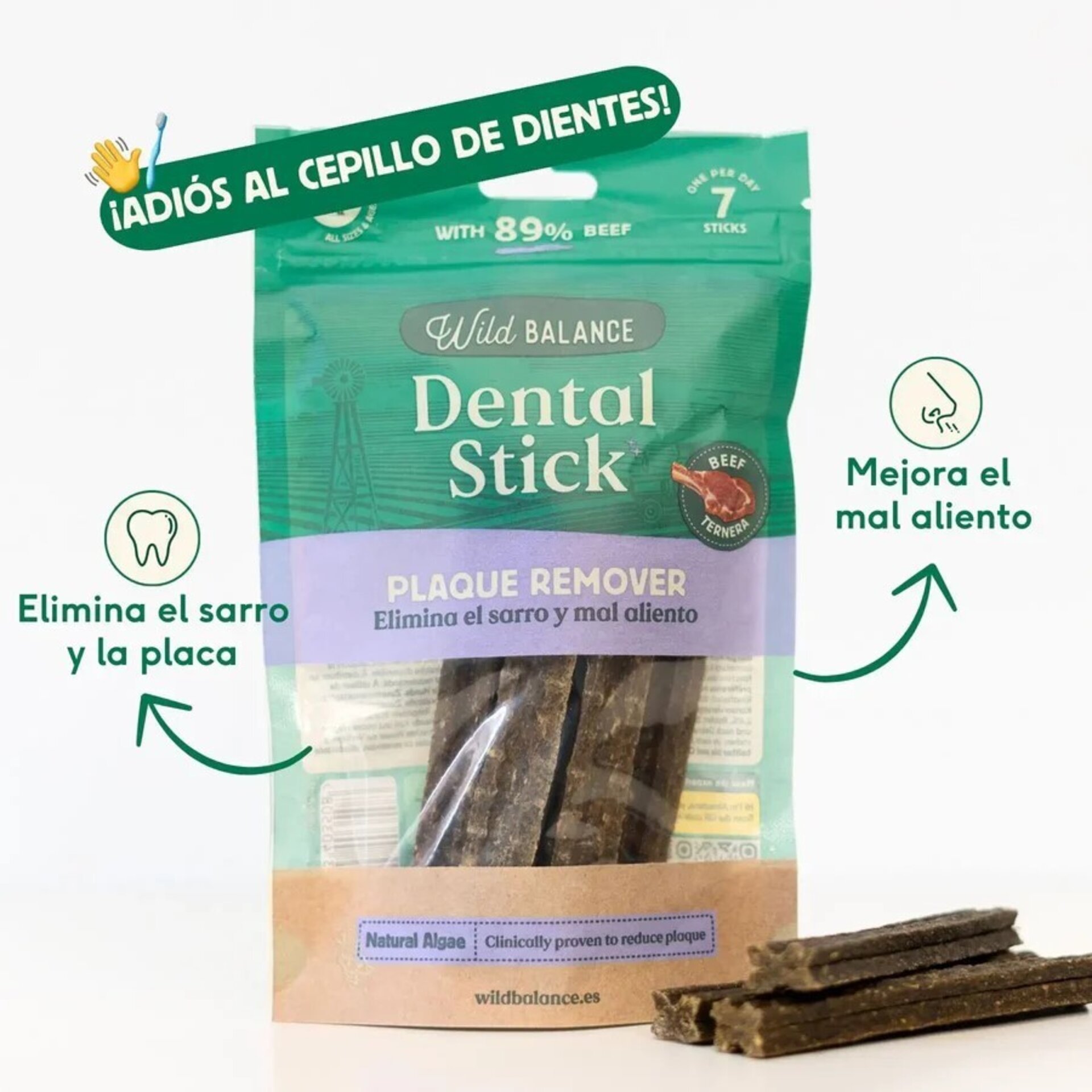 Wild Balance Sticks Dentales Ternera Elimina el Sarro y la Placa - 3