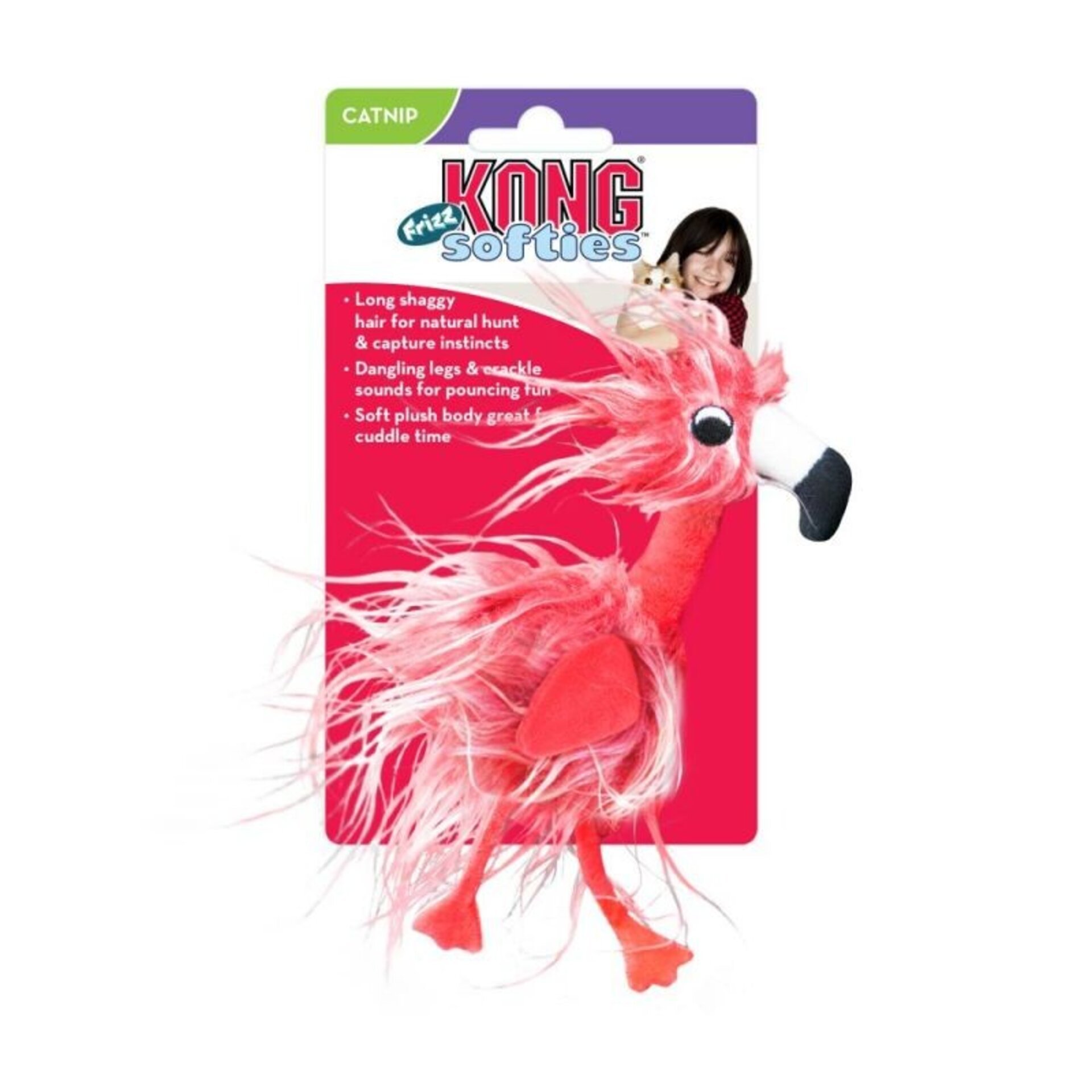 Peluche Kong Cat Softies Frizz Brid Assorted - 3