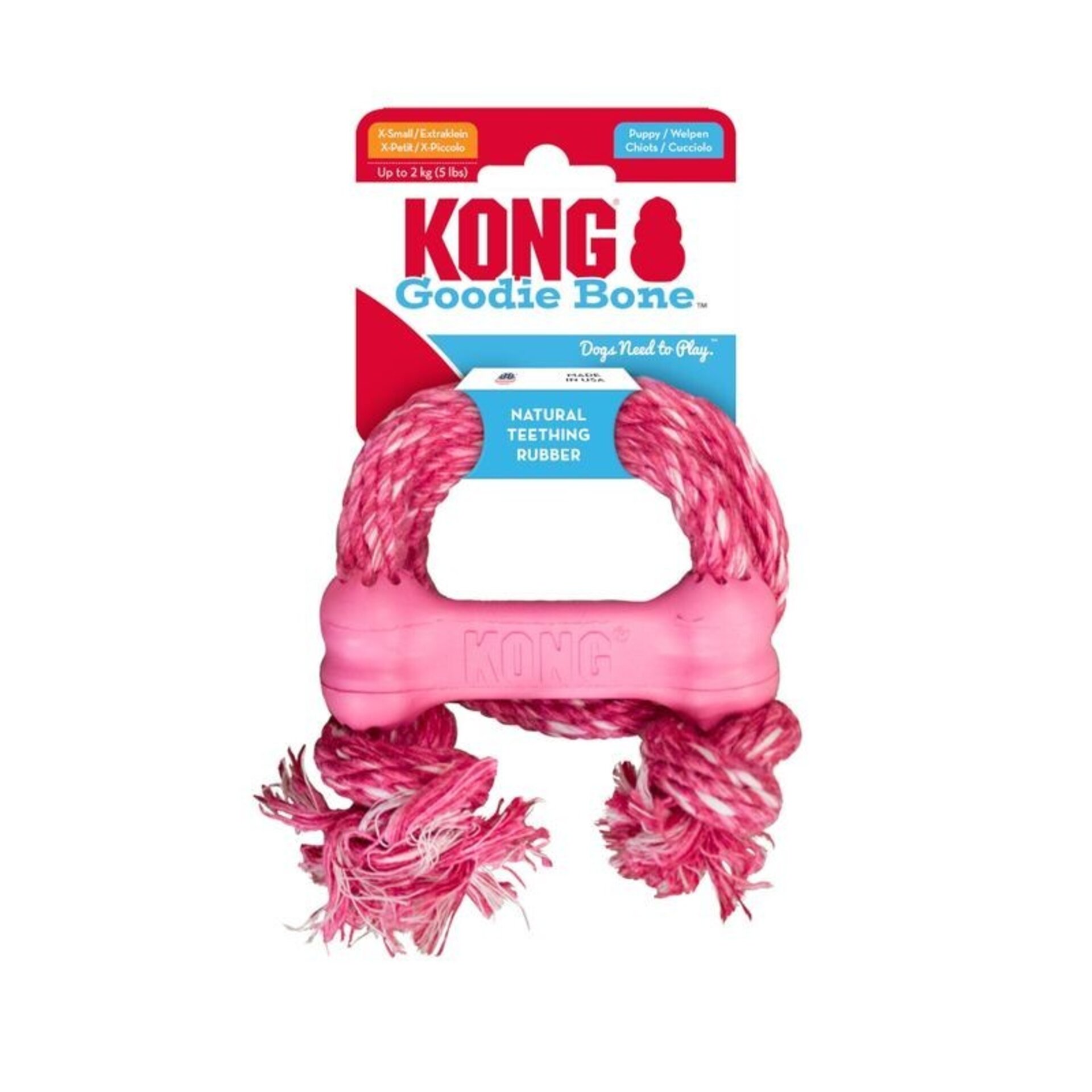 Kong Puppy Goodie Bone Con Cuerda - 3