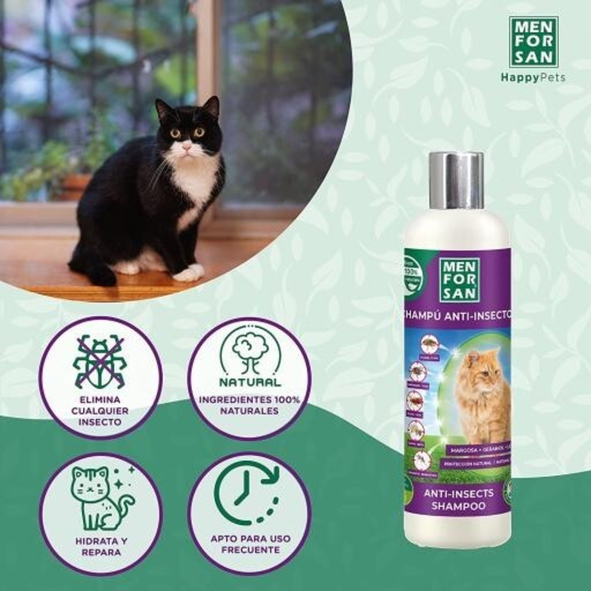 Champú Anti insectos Para Gatos Men For San - 1