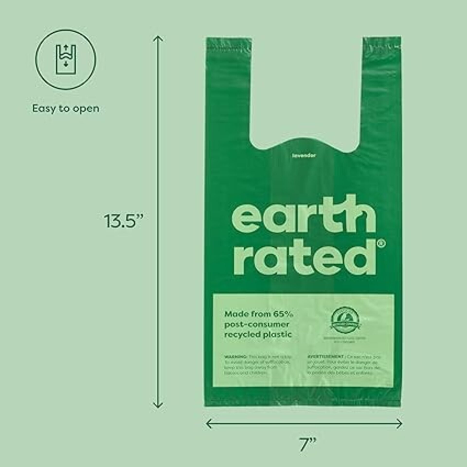 Bolsas Para Excrementos Sin Fragancia Earth Rated 120 Bolsas Con Asas - 5