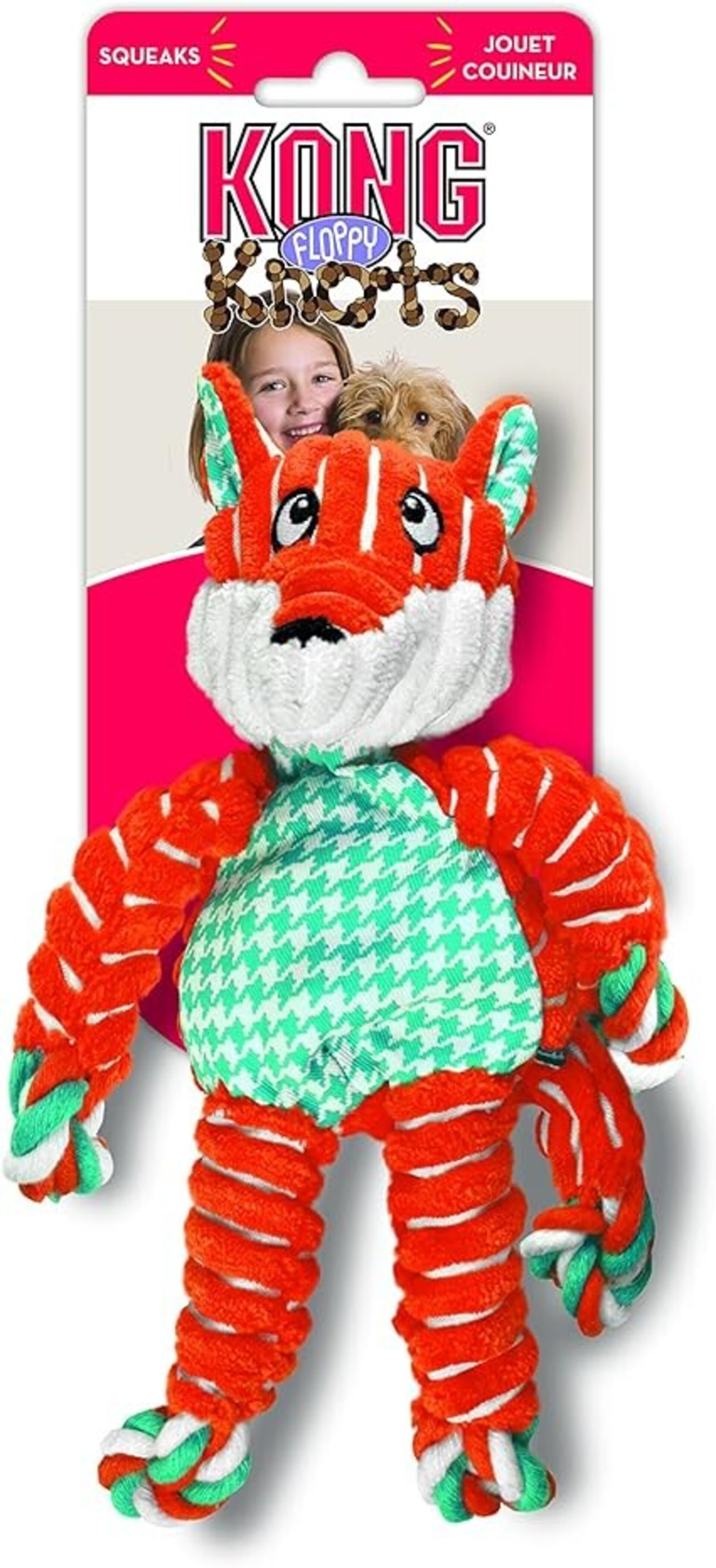 Peluche Kong Floppy Knots Fox S/M - 2