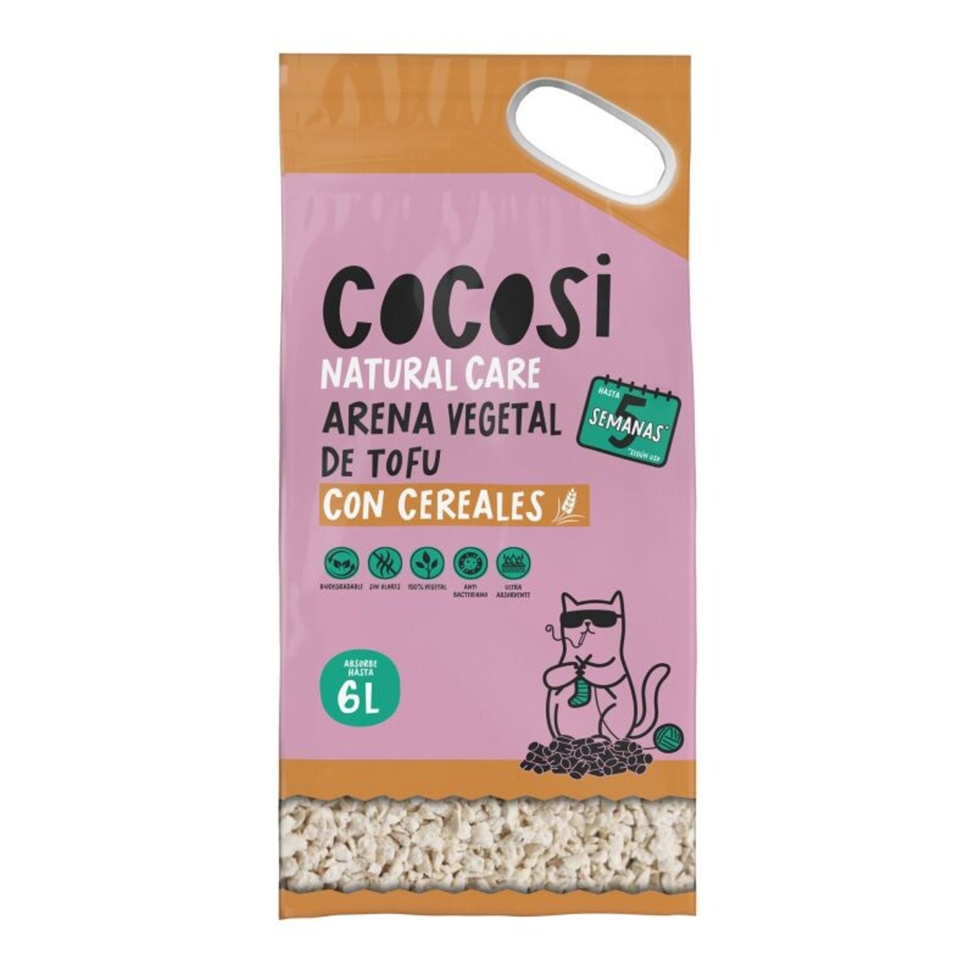 Cocosi Lecho Vegetal Fibra de Cereales Gatos - 2