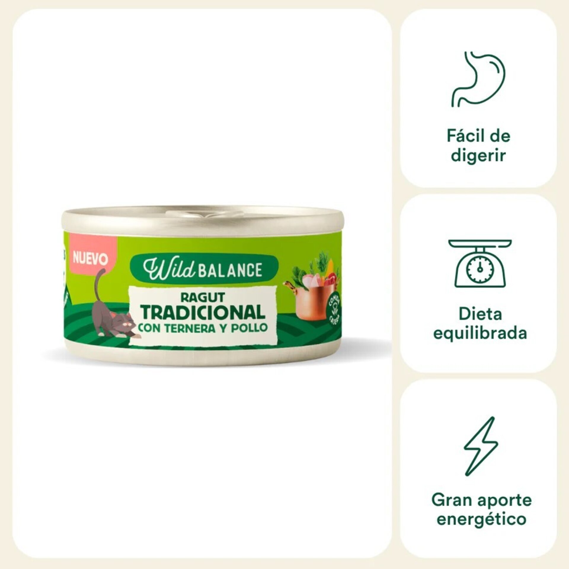 Wild Balance Ragut Tradicional de Ternera y Pollo para Gatos (Filosofía BARF) - 2