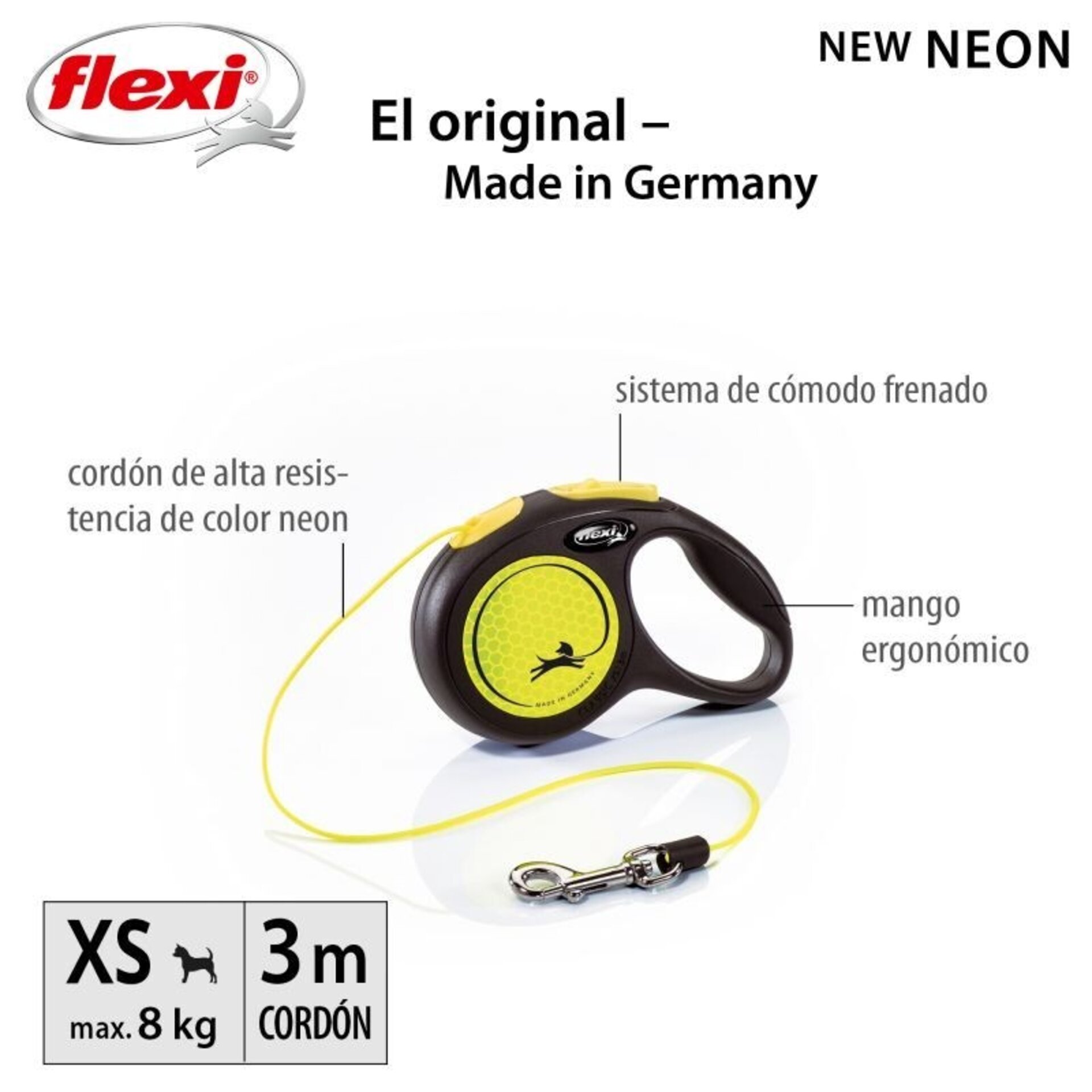 Correa Flexi New Neon Cuerda - 3