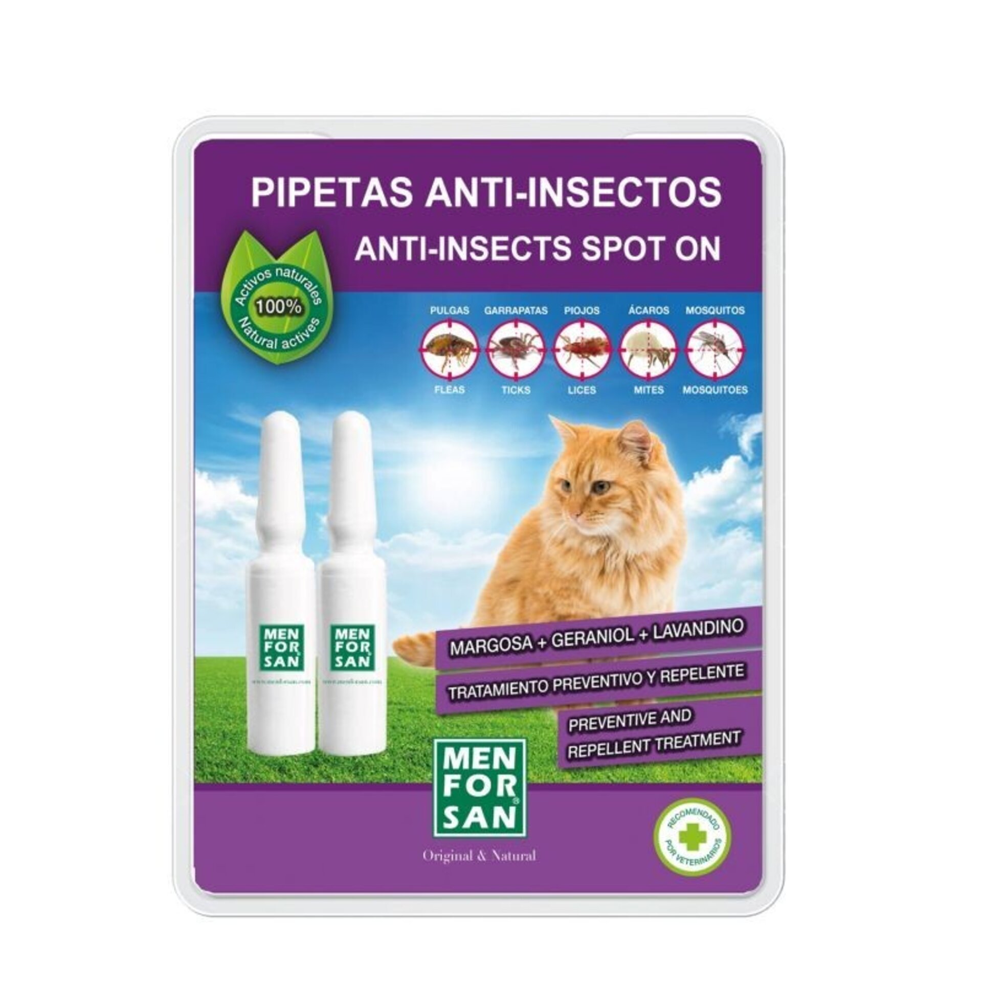 Pipetas Para Gatos Con Margosa, Geranniol Y Lavandino. - 2