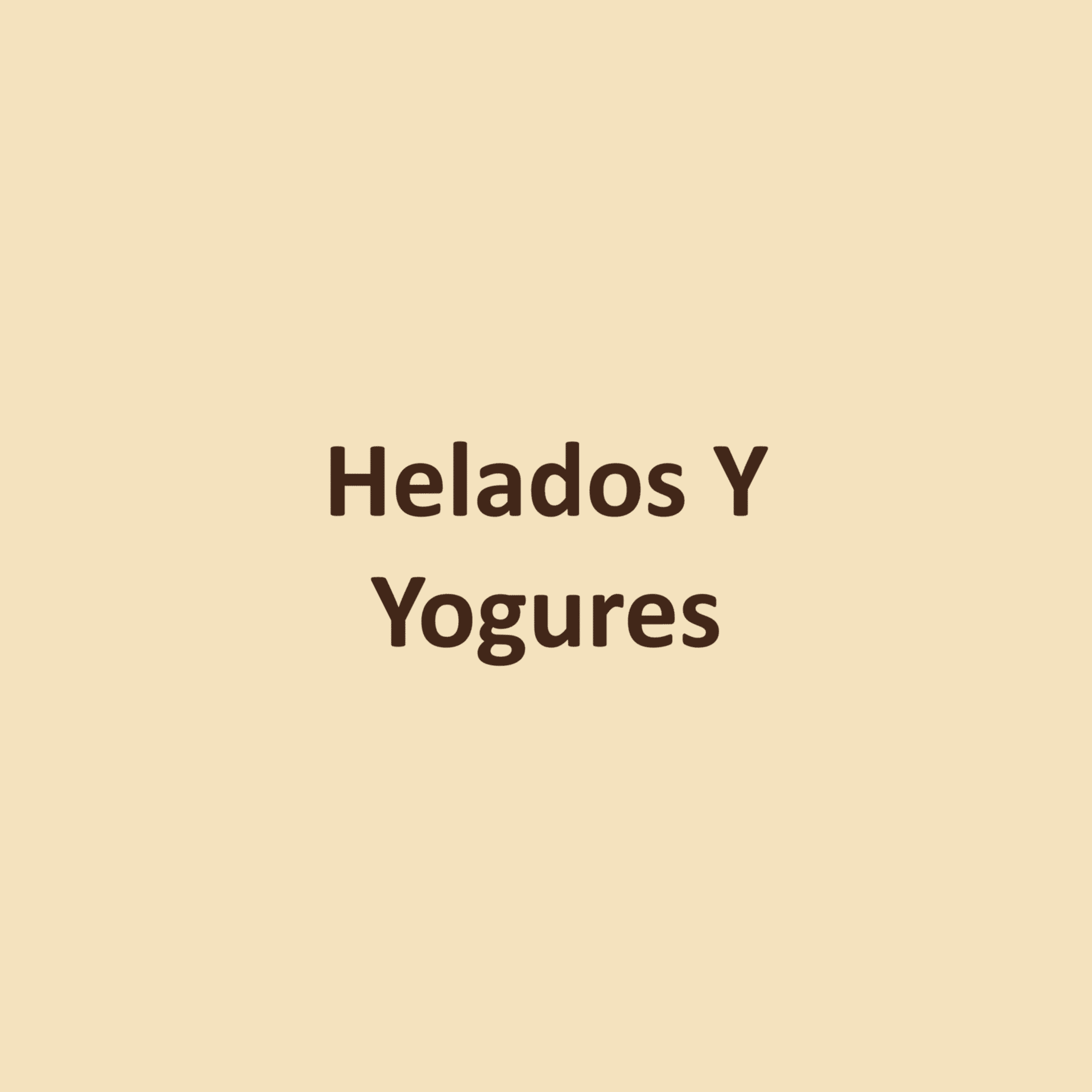 Helados Y Yogures