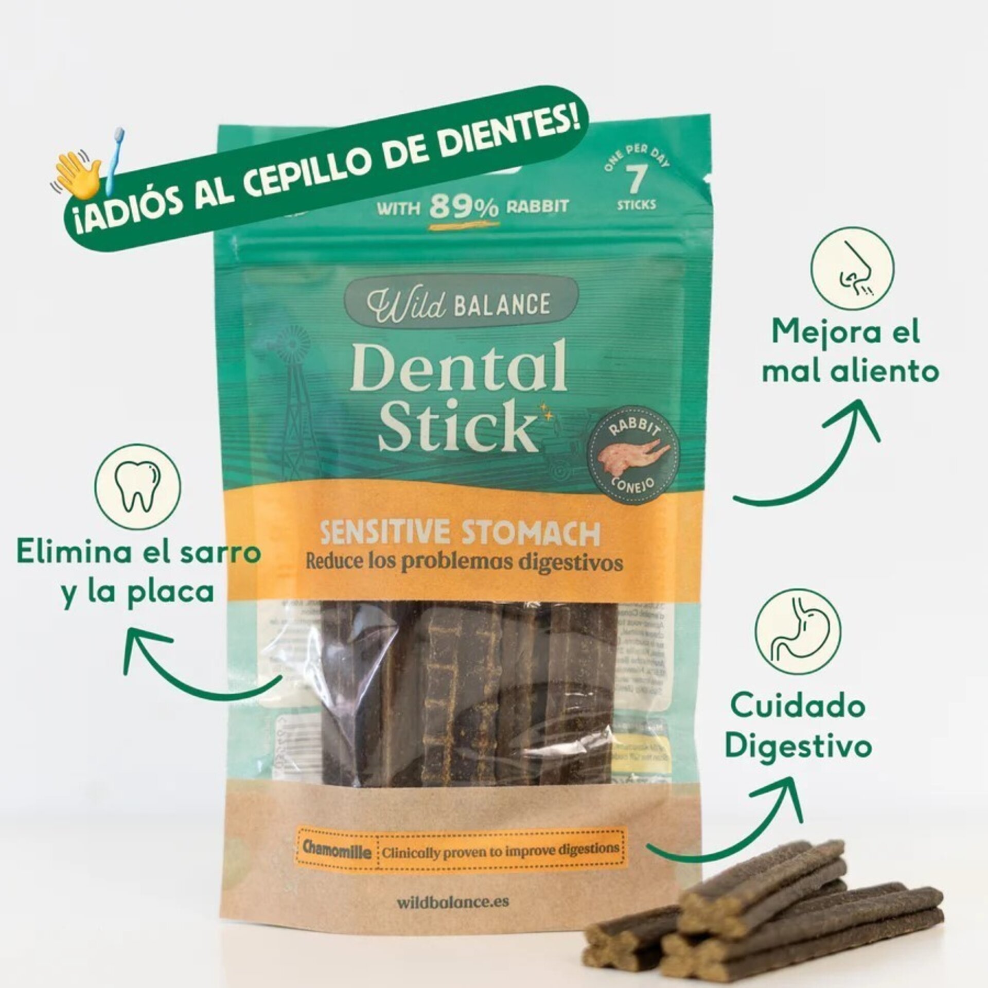 Wild Balance Sticks Dentales Conejo Estómagos Sensibles - 4