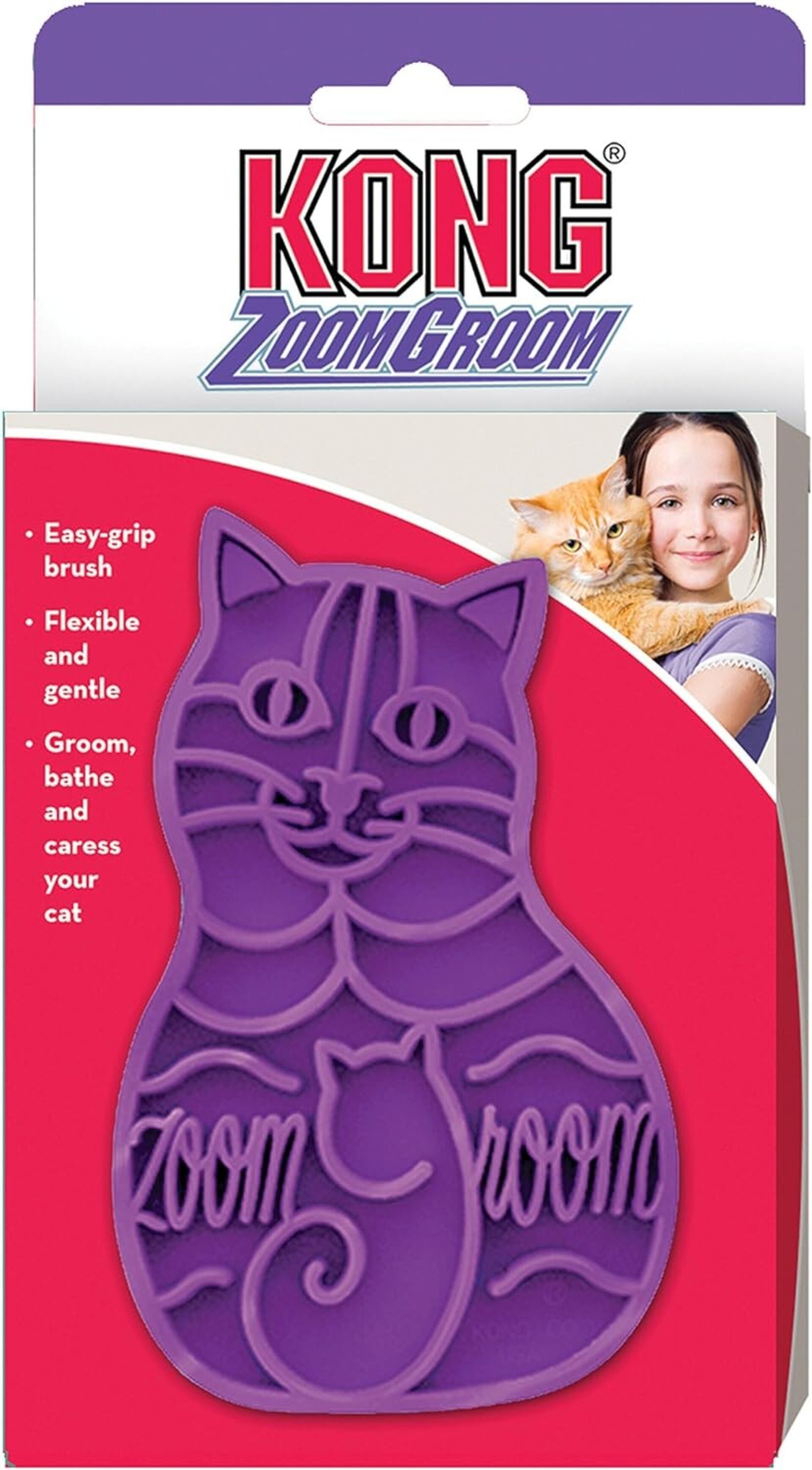 Cepillo De Goma Kong Para Gatos Zoom Groom Morado - 2