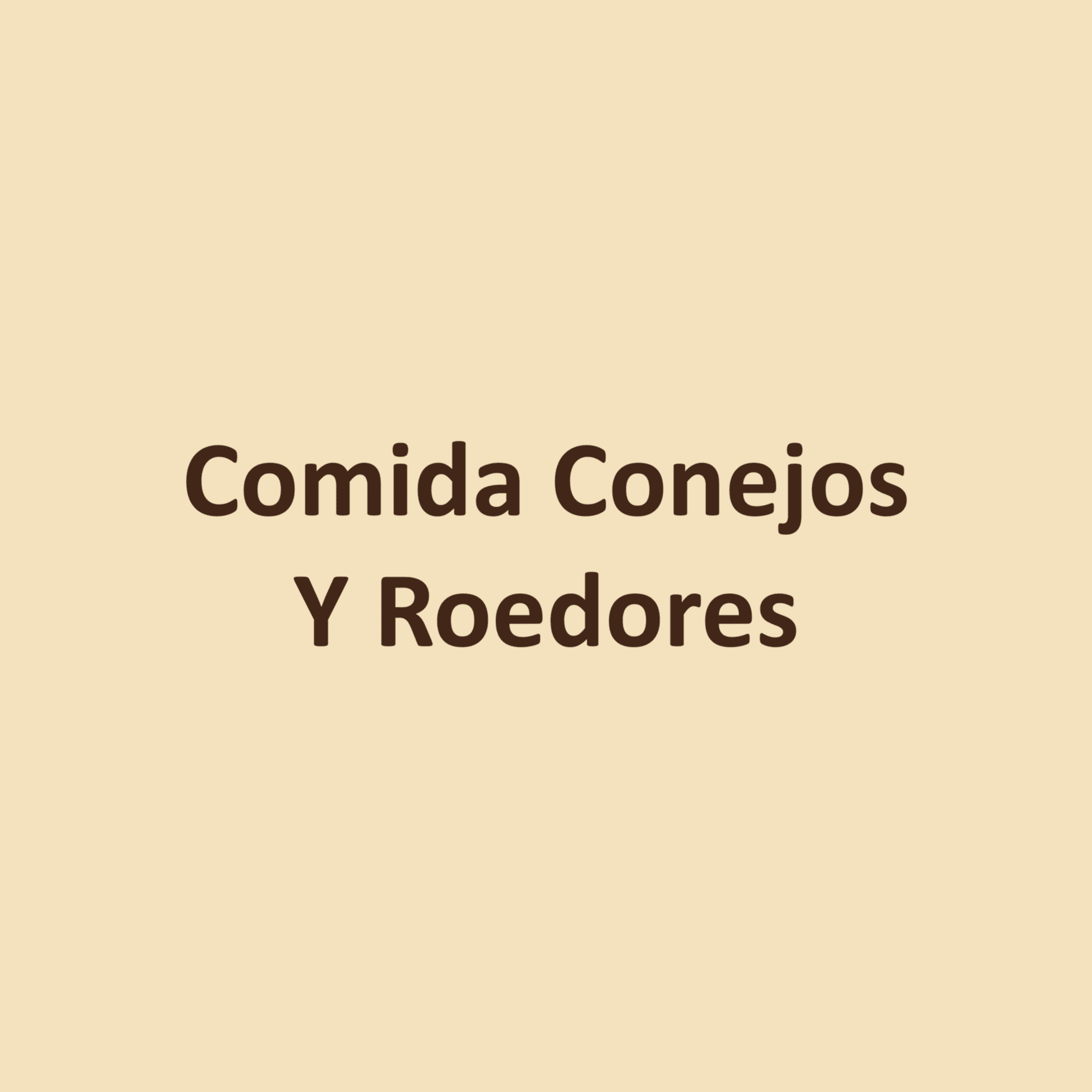 Comida Conejos Y Roedores
