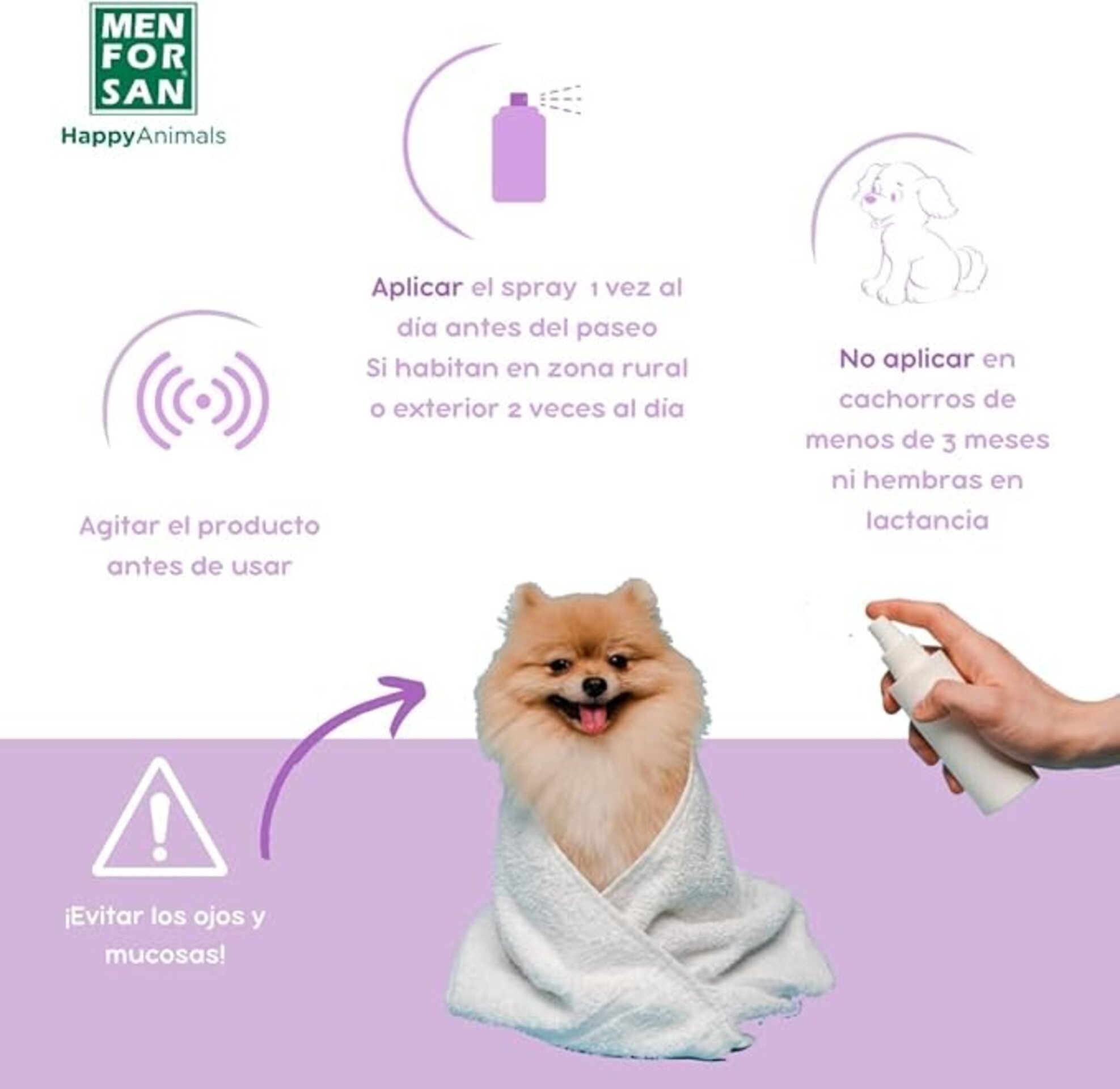 Spray Anti insectos Para perros Men For San - 6