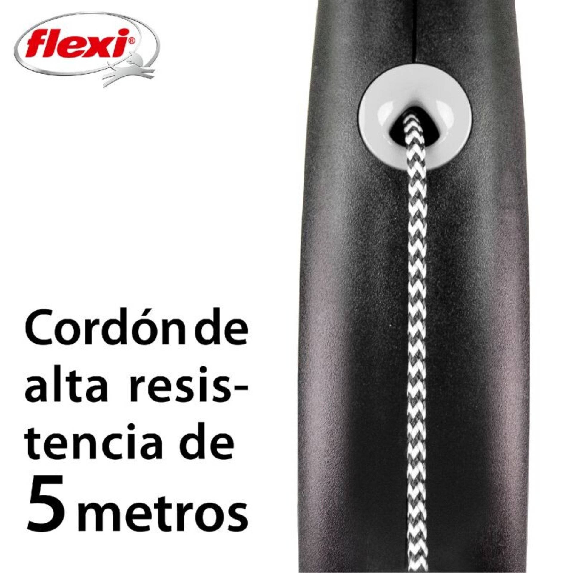 Flexi Correa Black Design Cordón - 10