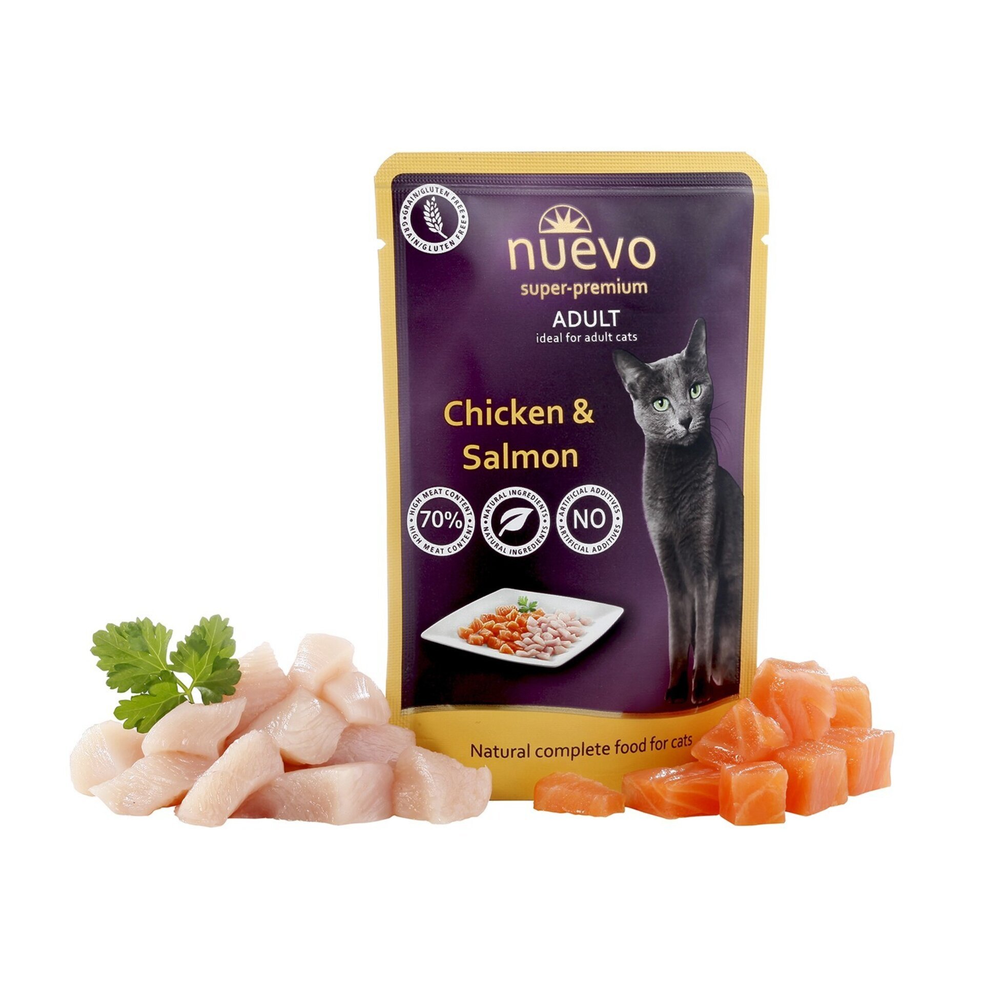 Nuevo Super Premium Sobres Adulto De Pollo-Pato-Ternera-Conejo-Salmon - 4