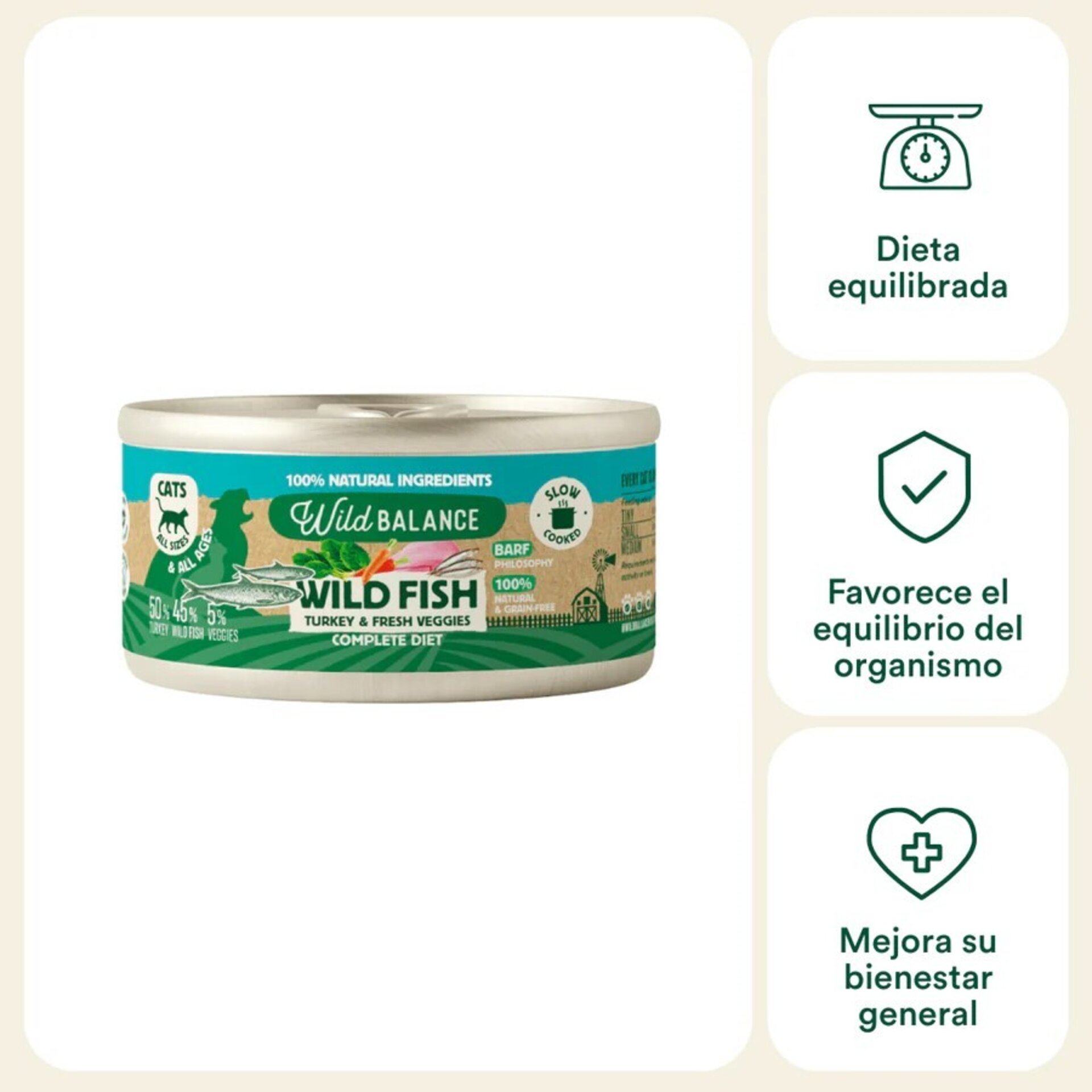 Wild Balance Latas Comida Natural para Gatos – Varios Sabores - 10