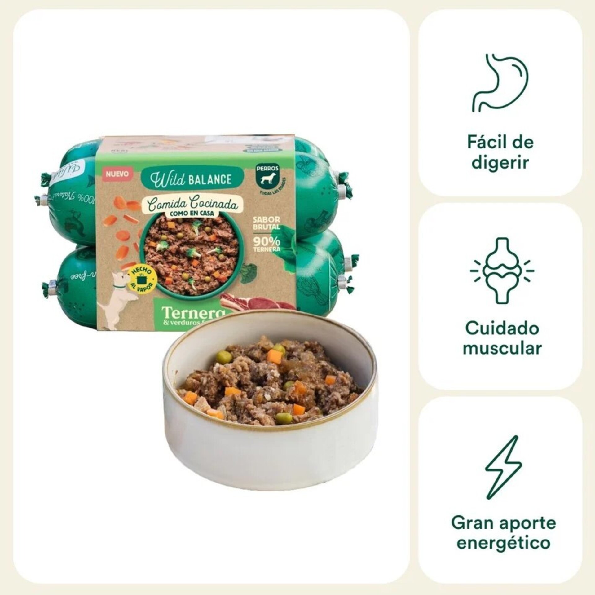 Wild Balance Comida Cocinada Ternera con Verduras - 2