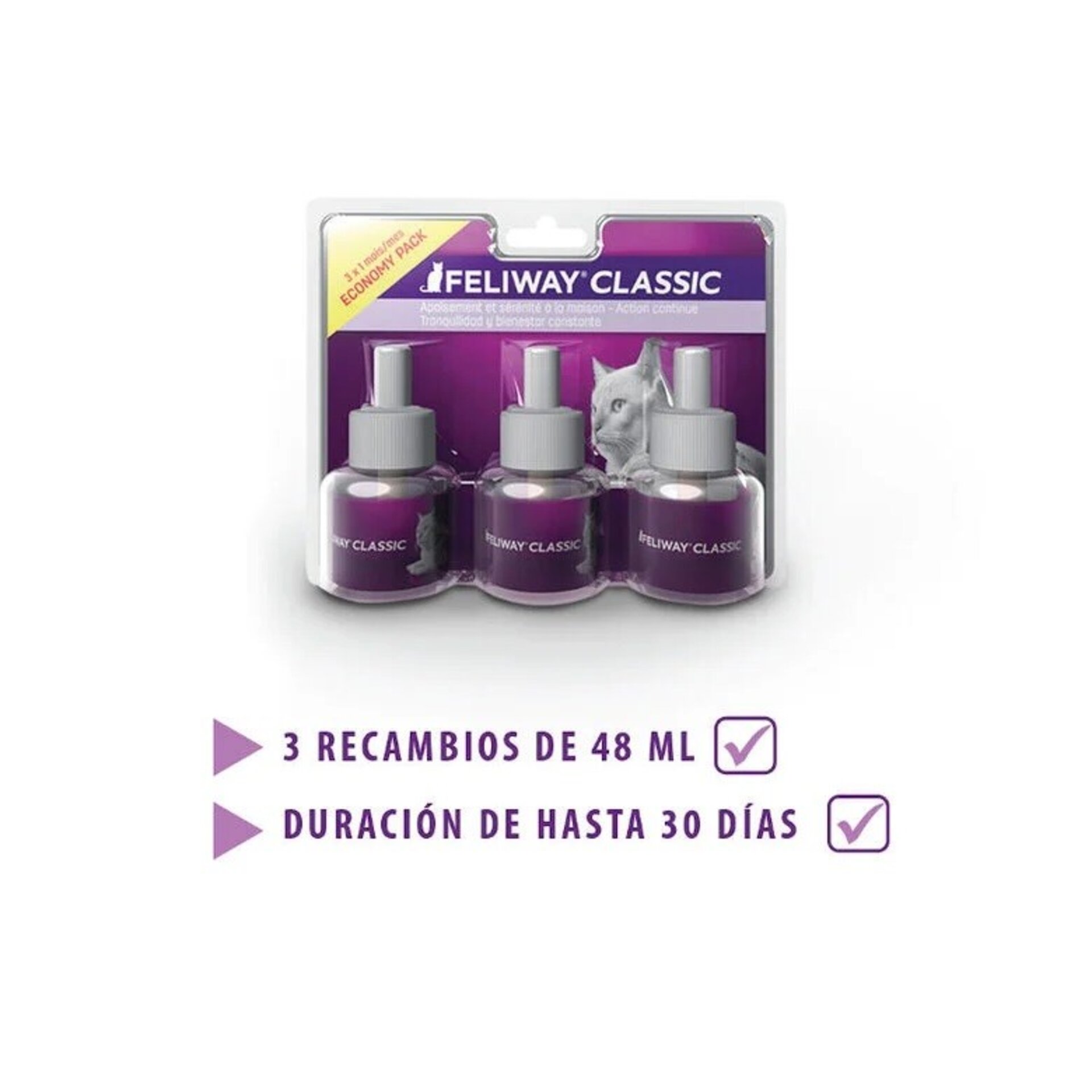 Feliway Classic Pack De 3 Unidades X 48ml C/U - 5