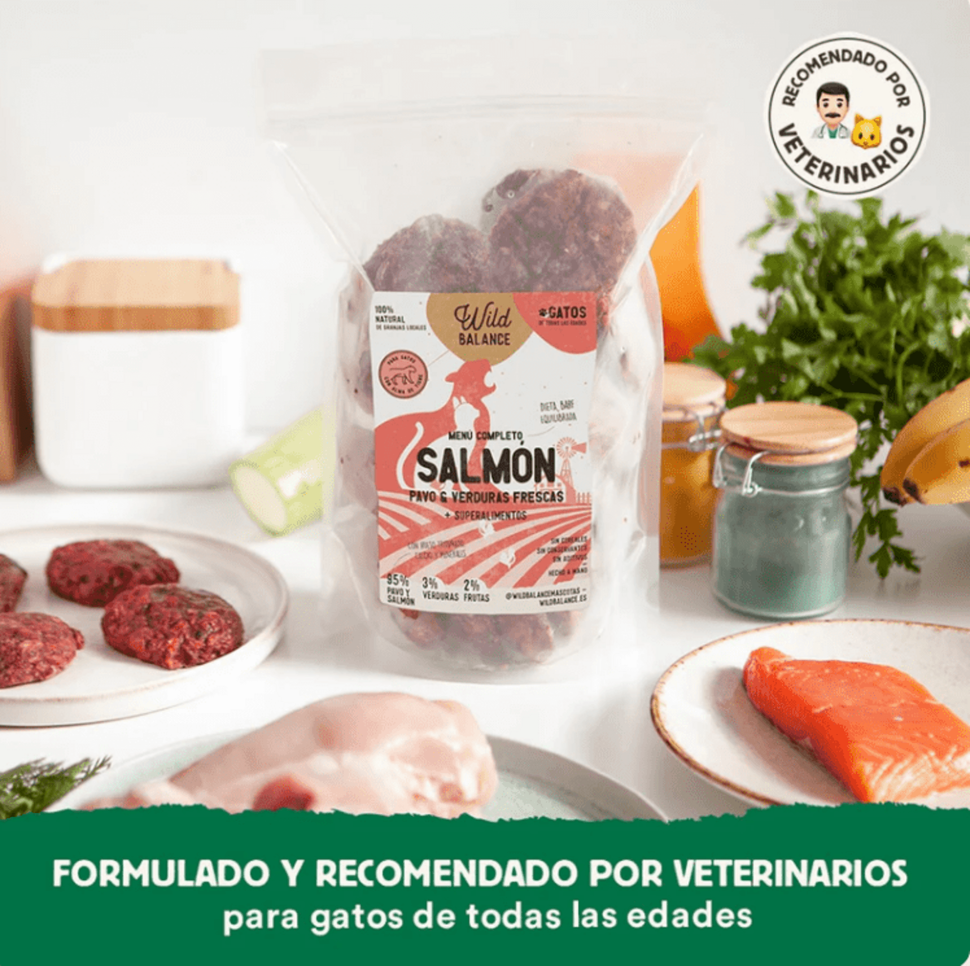 Menú BARF De Salmón Con Verduras Frescas - 1