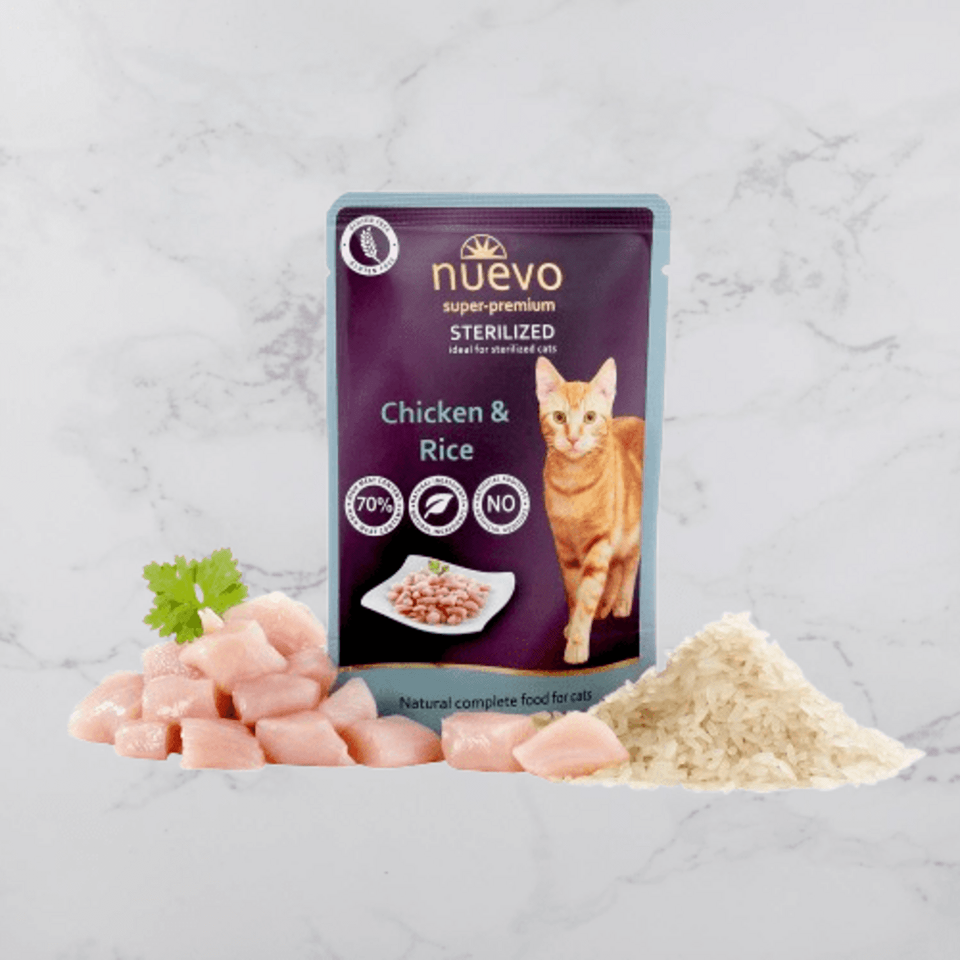 Nuevo Super Premium Sobres Sterilized De Pollo Y Arroz - 1