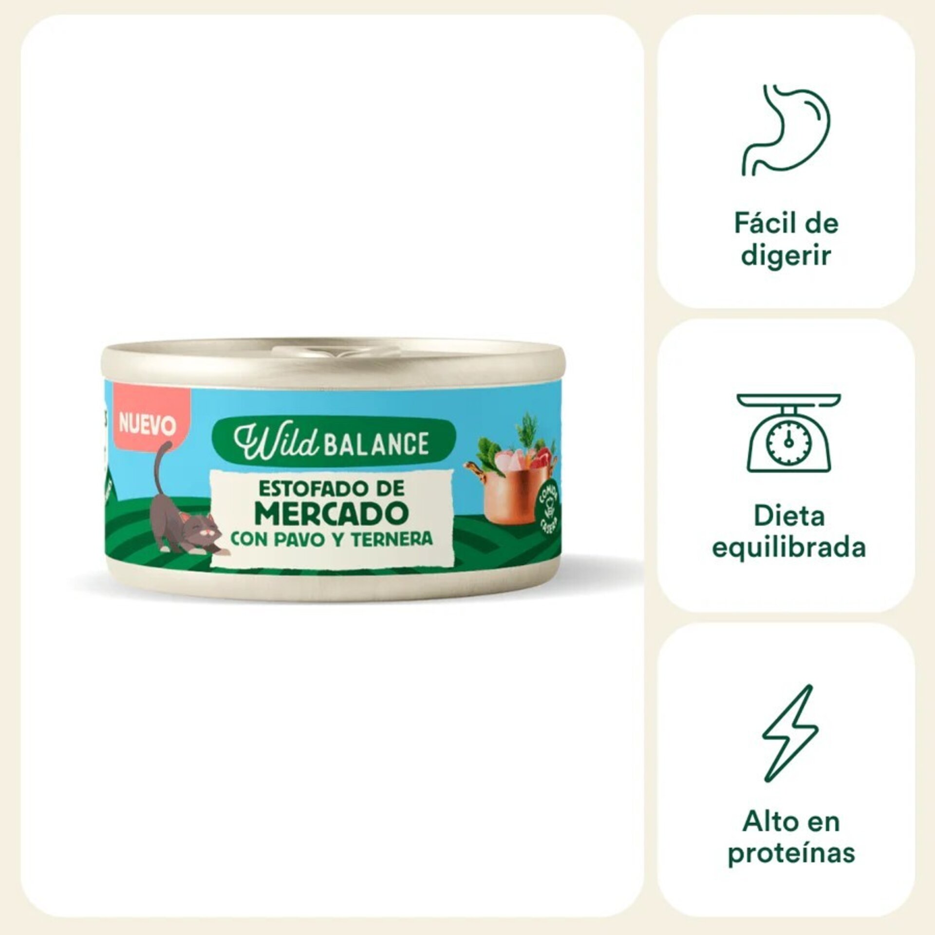 Wild Balance Estofado de Mercado Pavo y Ternera para Gatos (Filosofía BARF) - 2