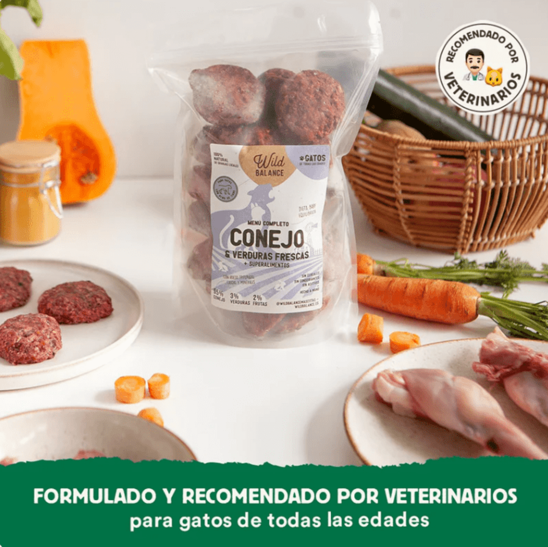 Menú BARF De Conejo Con Verduras Frescas - 1