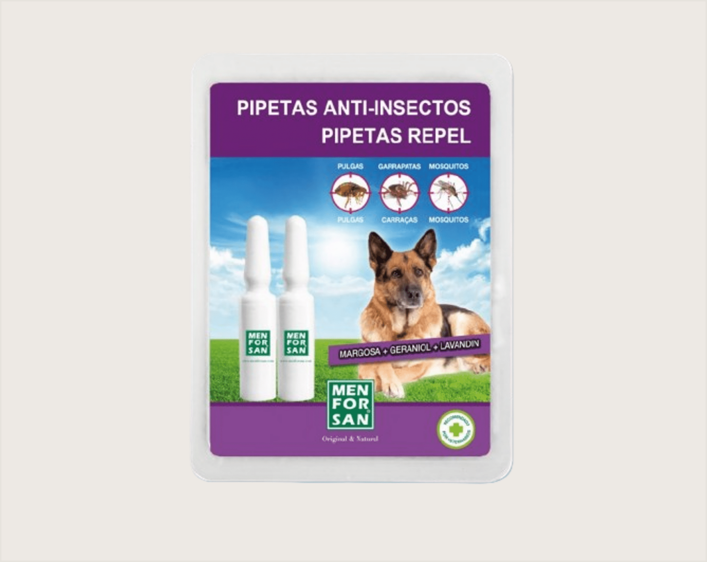 Men For San Pipetas para Perros con Margosa, Geraniol y Lavandino - 1