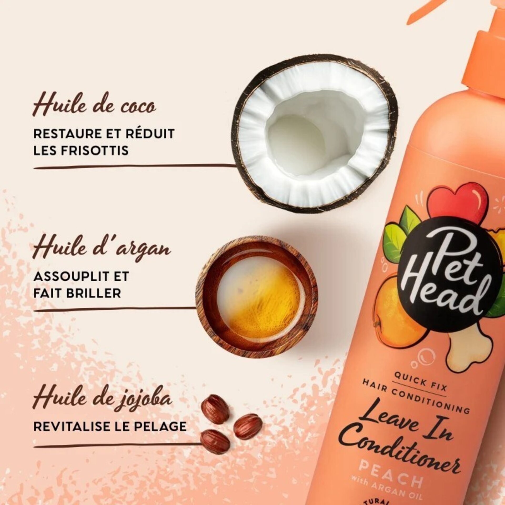 Acondicionador Para perro Pet Head Quick Fix Leave-In Melocotón Cómoda - 3